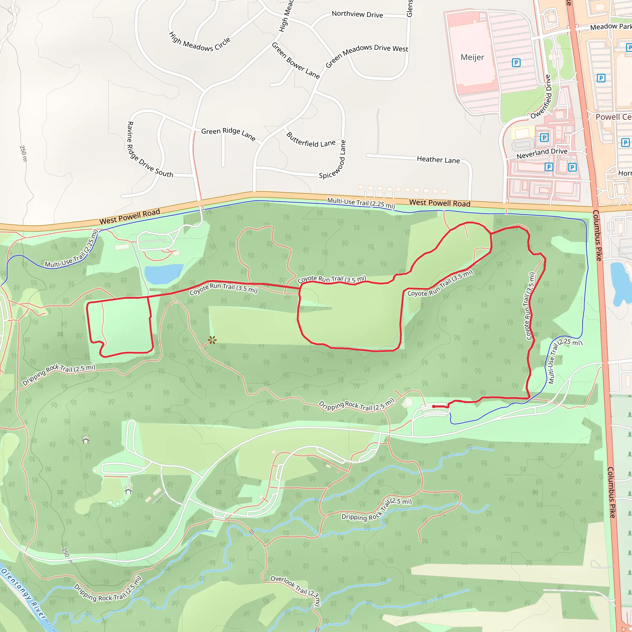 Coyote Run Trail - Highbanks Metro Park mobile static map