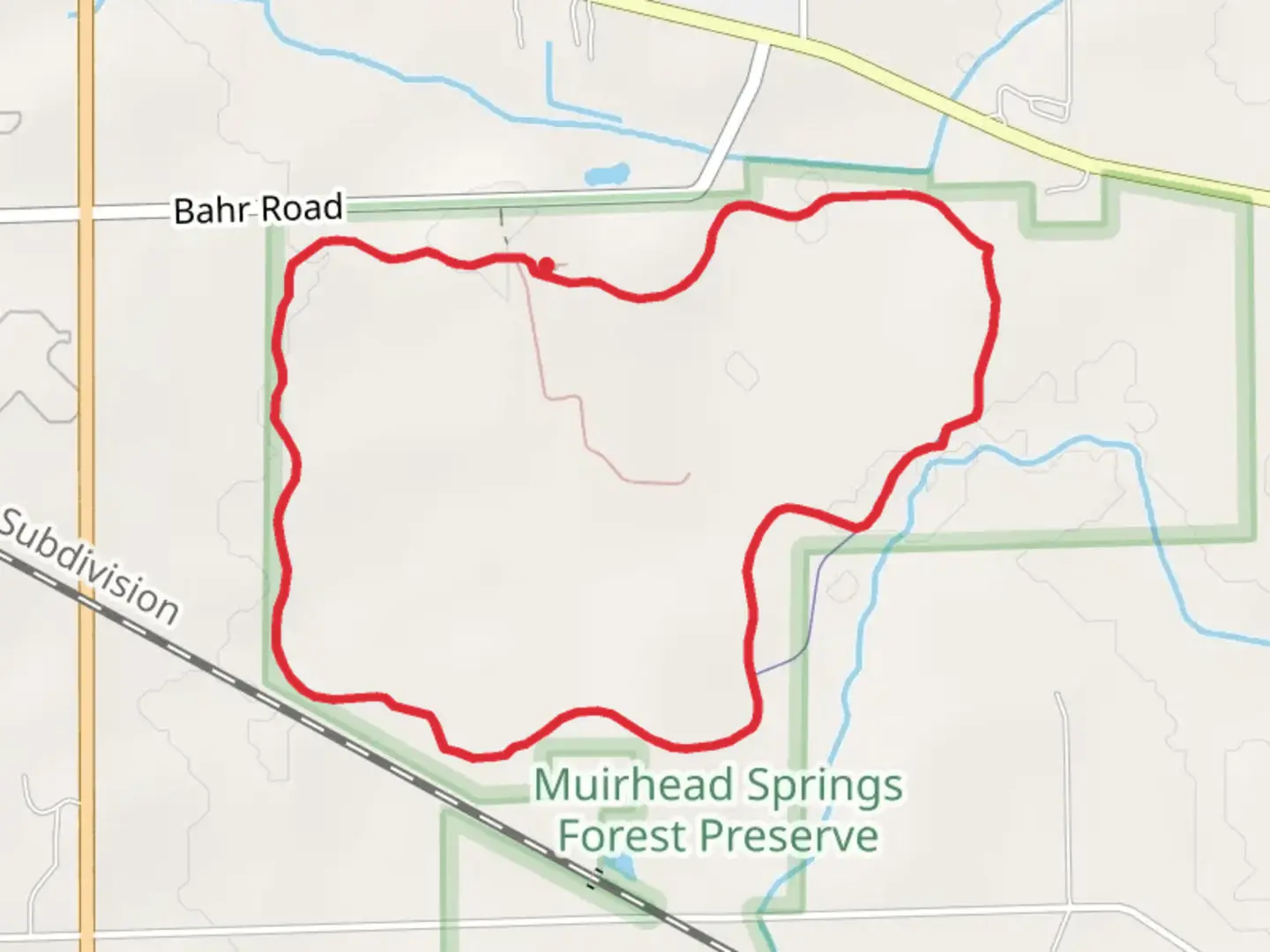 An image depicting the trail Pingree Creek Loop and its surrounding area.