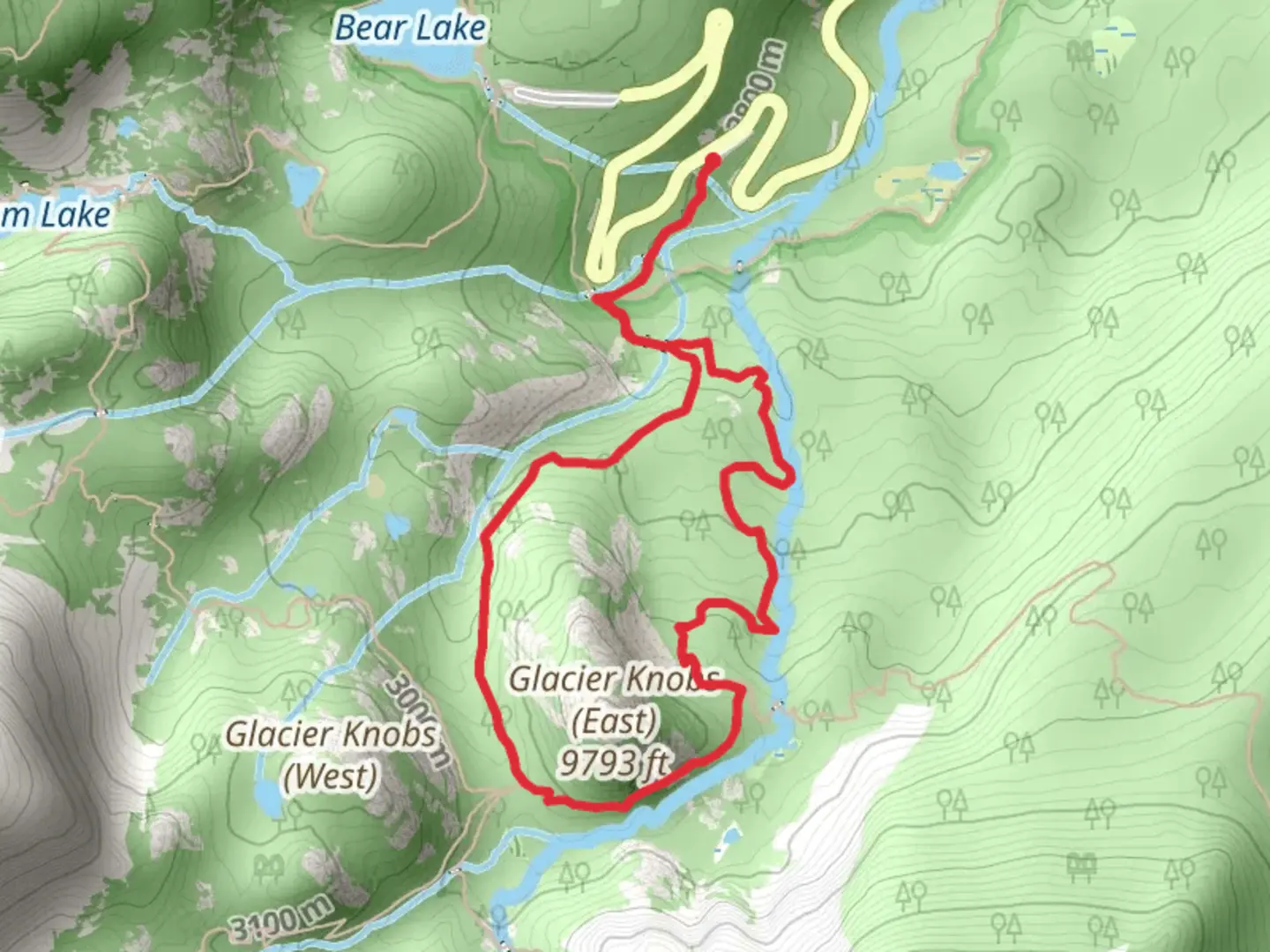 An image depicting the trail Glacier Gorge and Fire Loop Trail and its surrounding area.