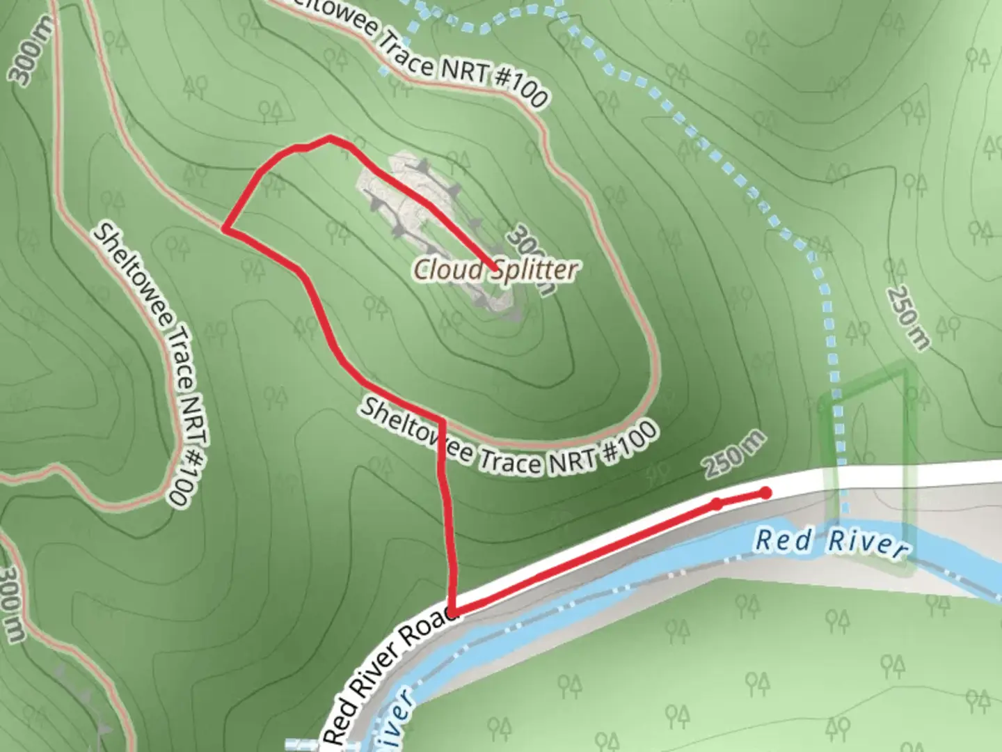 An image depicting the trail Cloud Splitter and its surrounding area.