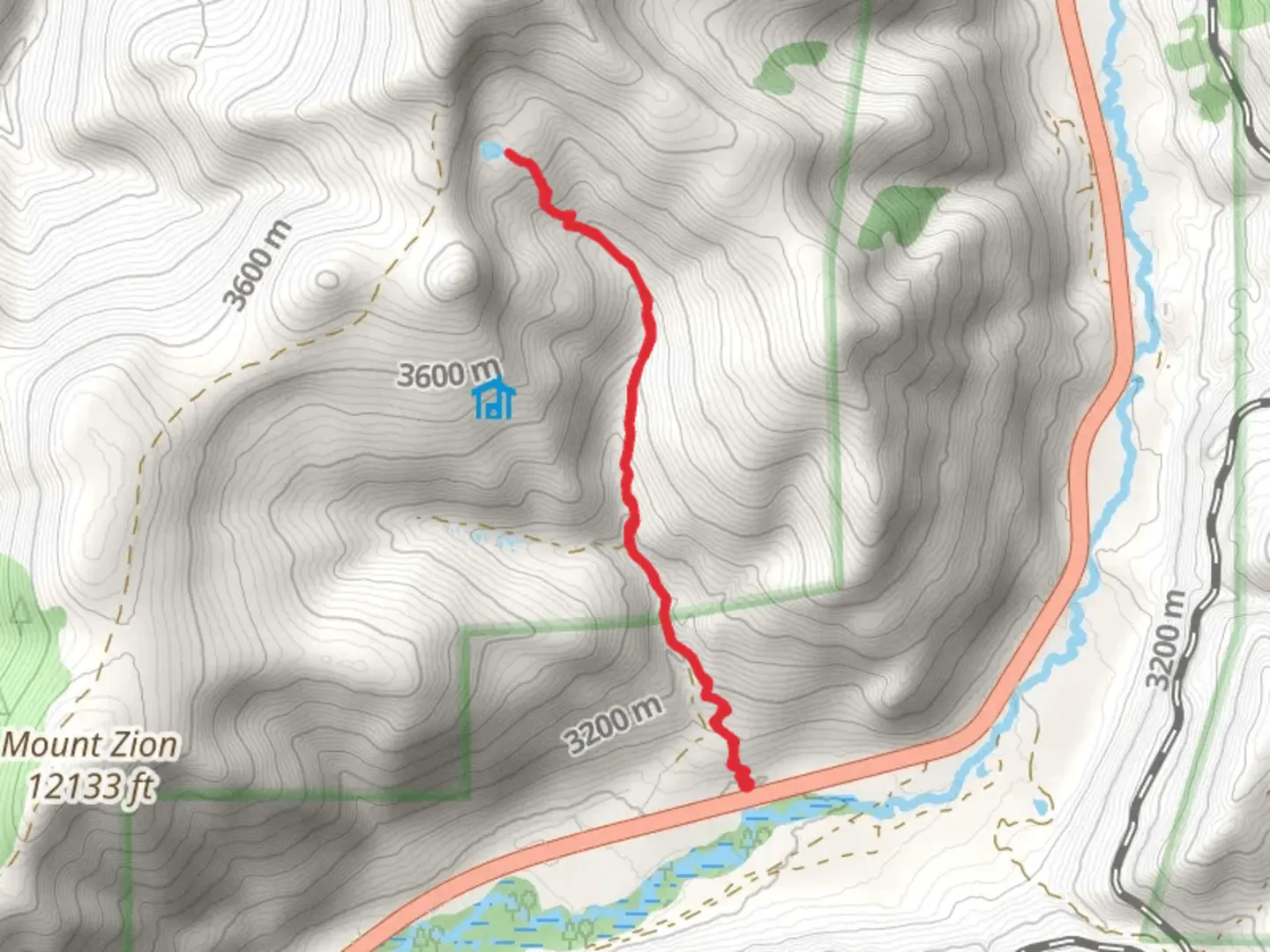 An image depicting the trail Buckeye Lake via Forest Road and its surrounding area.