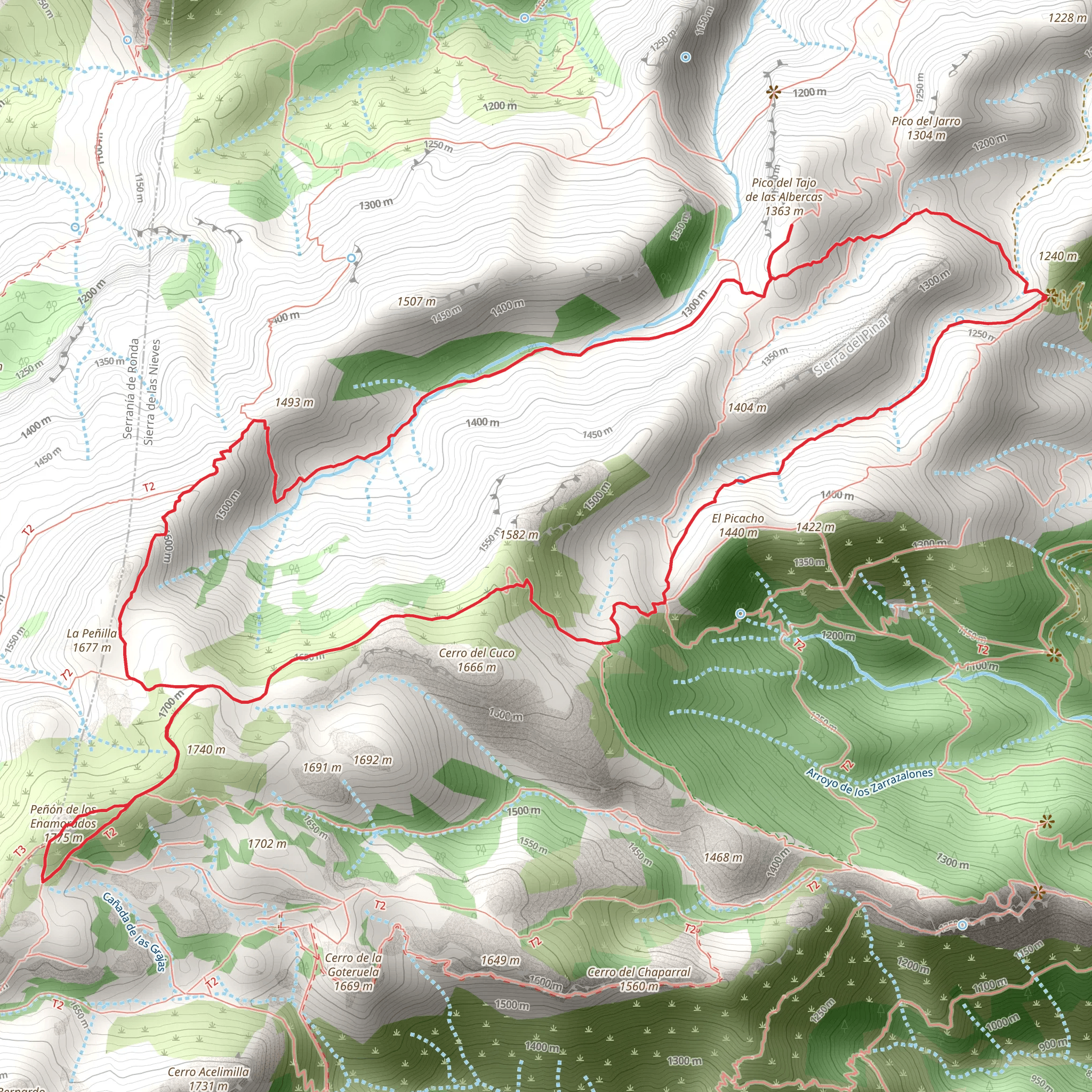 Peñón de los Enamorados – Pinsapo del candelabro Loop from Yunquera mobile static map