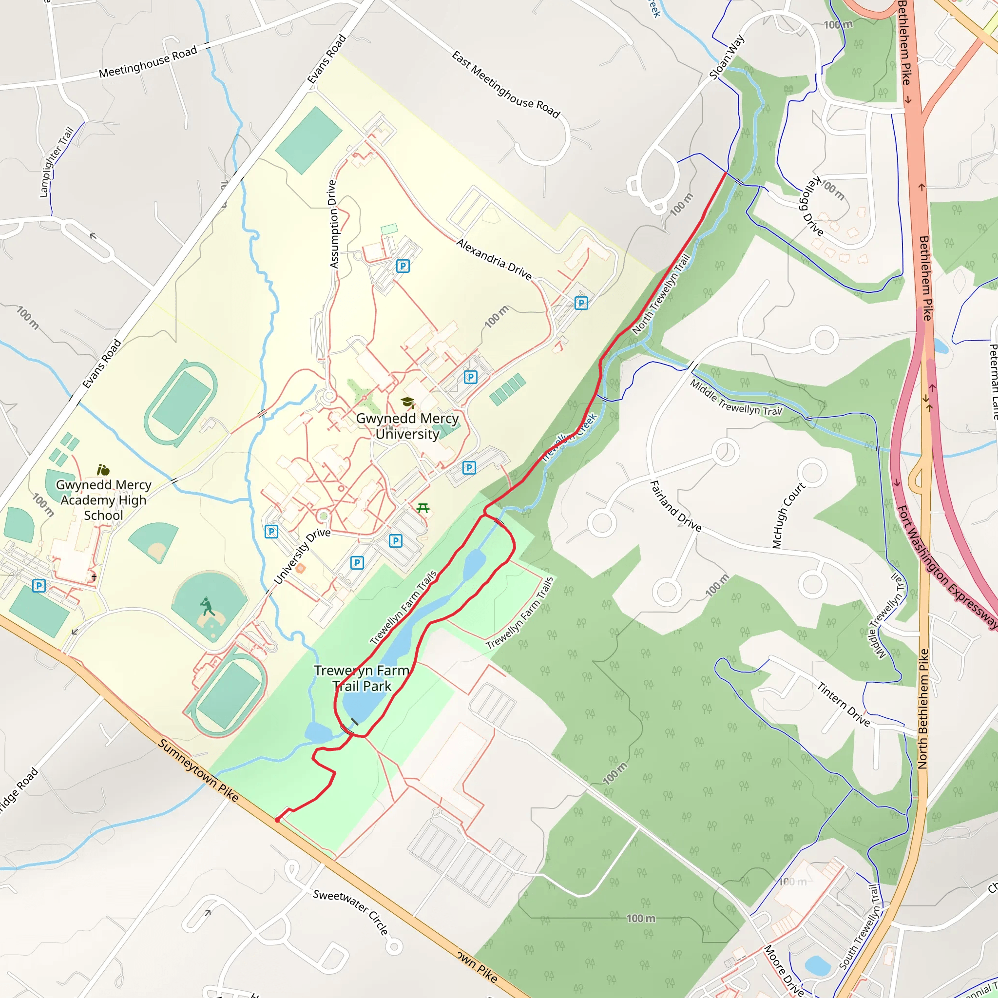 Treweryn Farm Trail Park Loop mobile static map