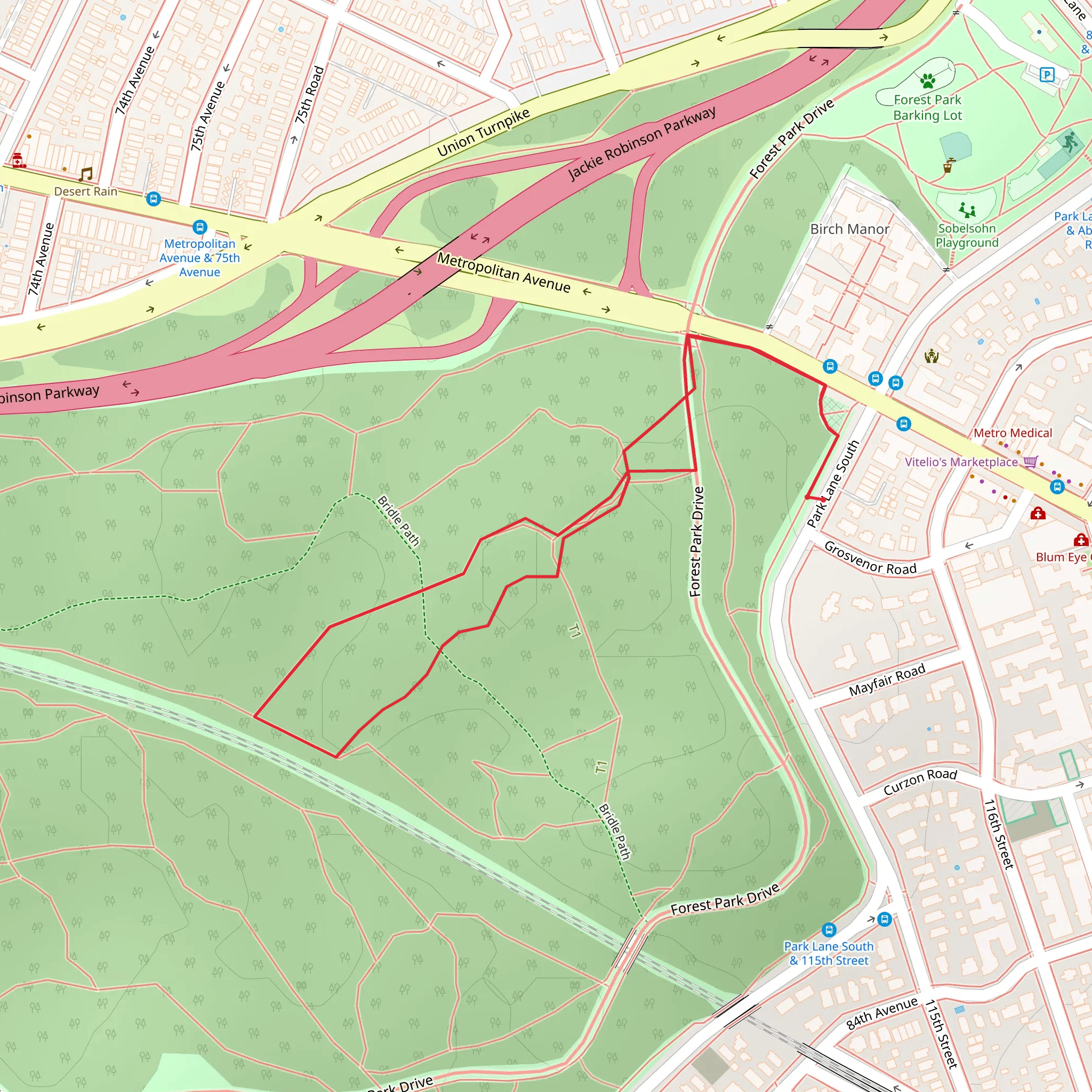 Briddle Path and Yellow Trail Loop mobile static map