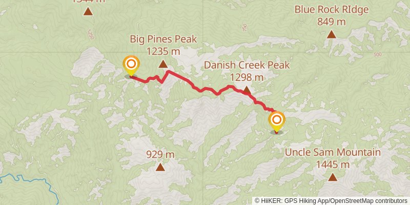 Ventana Double Cone via Skinner Ridge Trail stage 2 Map