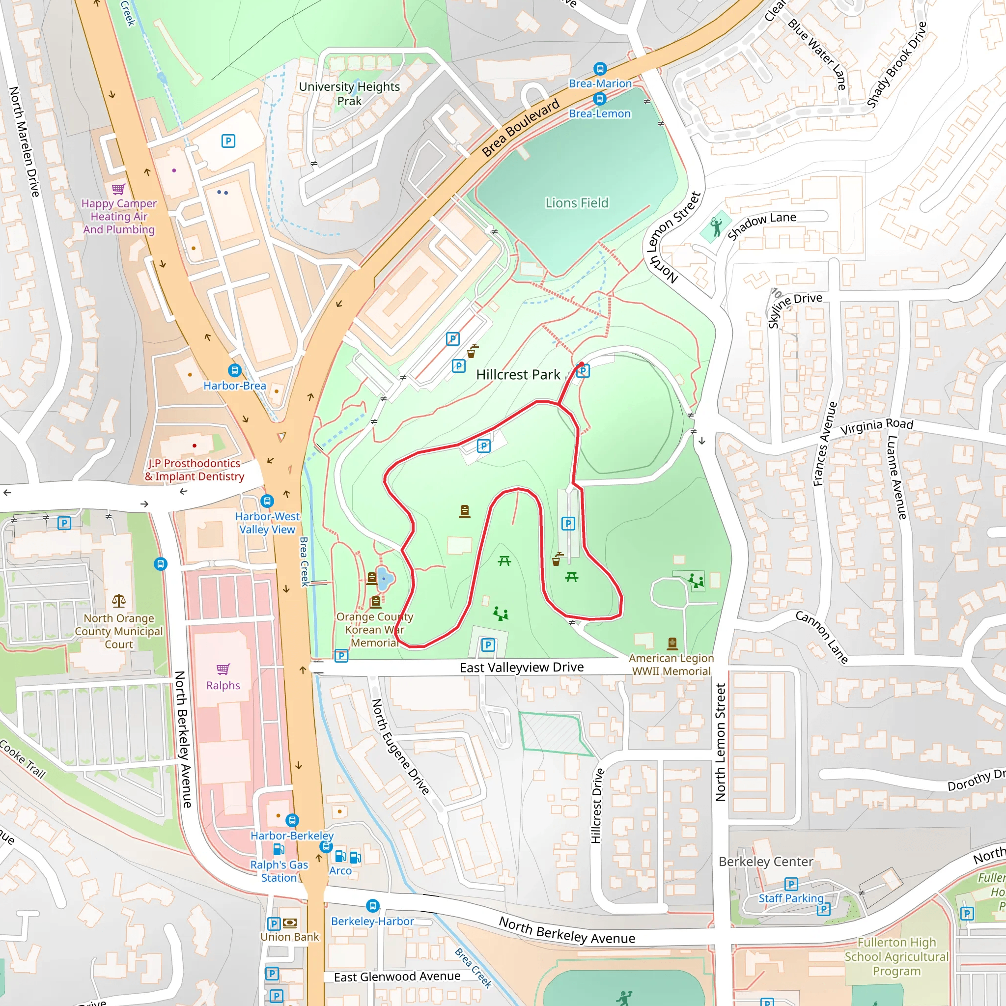 Hillcrest Park Loop mobile static map