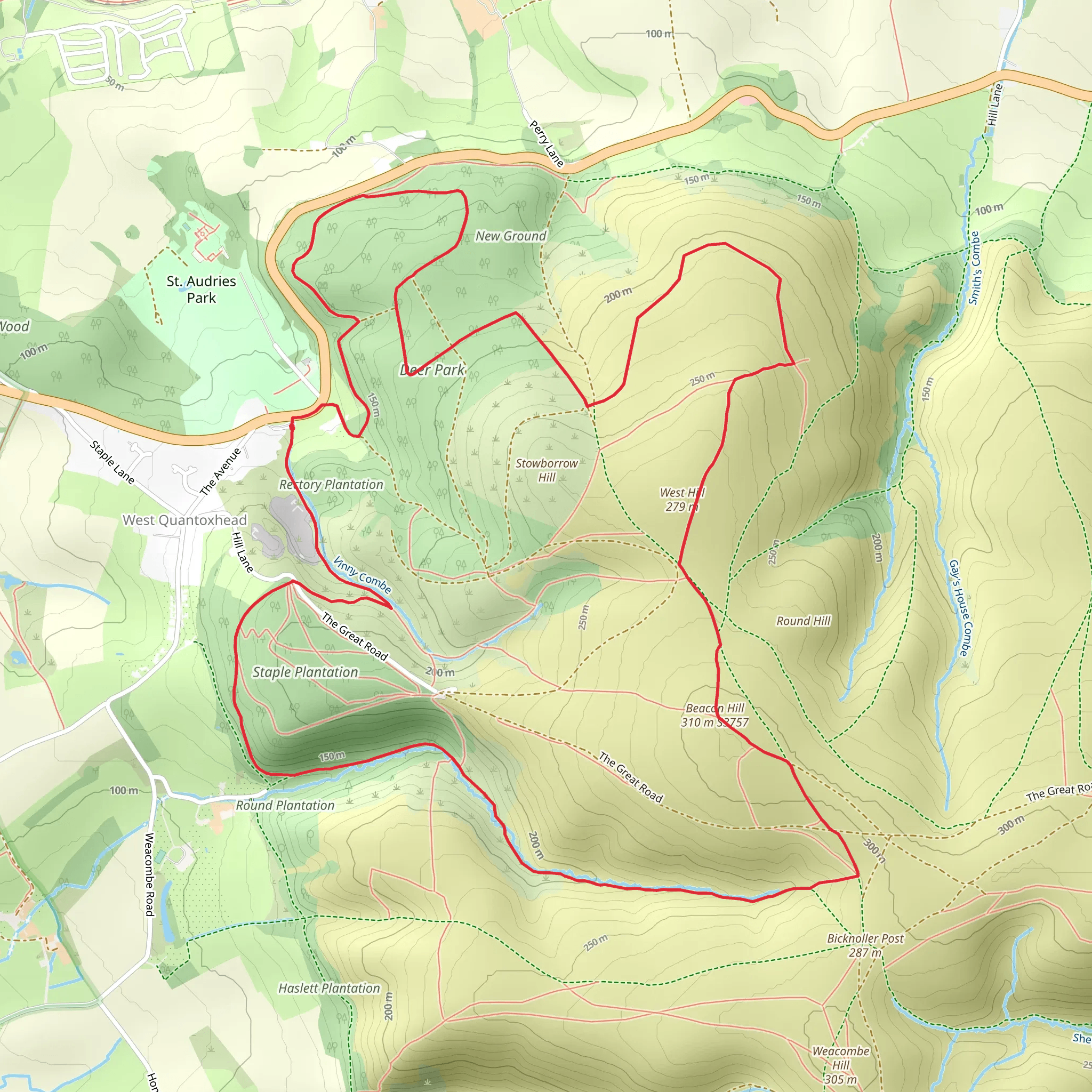 Deer Park, West Hill, Beacon Hill and Staple Plantation mobile static map