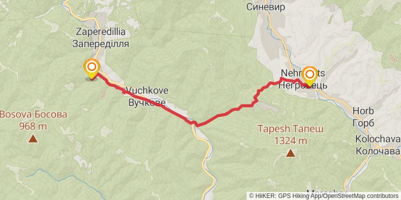Trans Carpathian Hike stage 51 Map