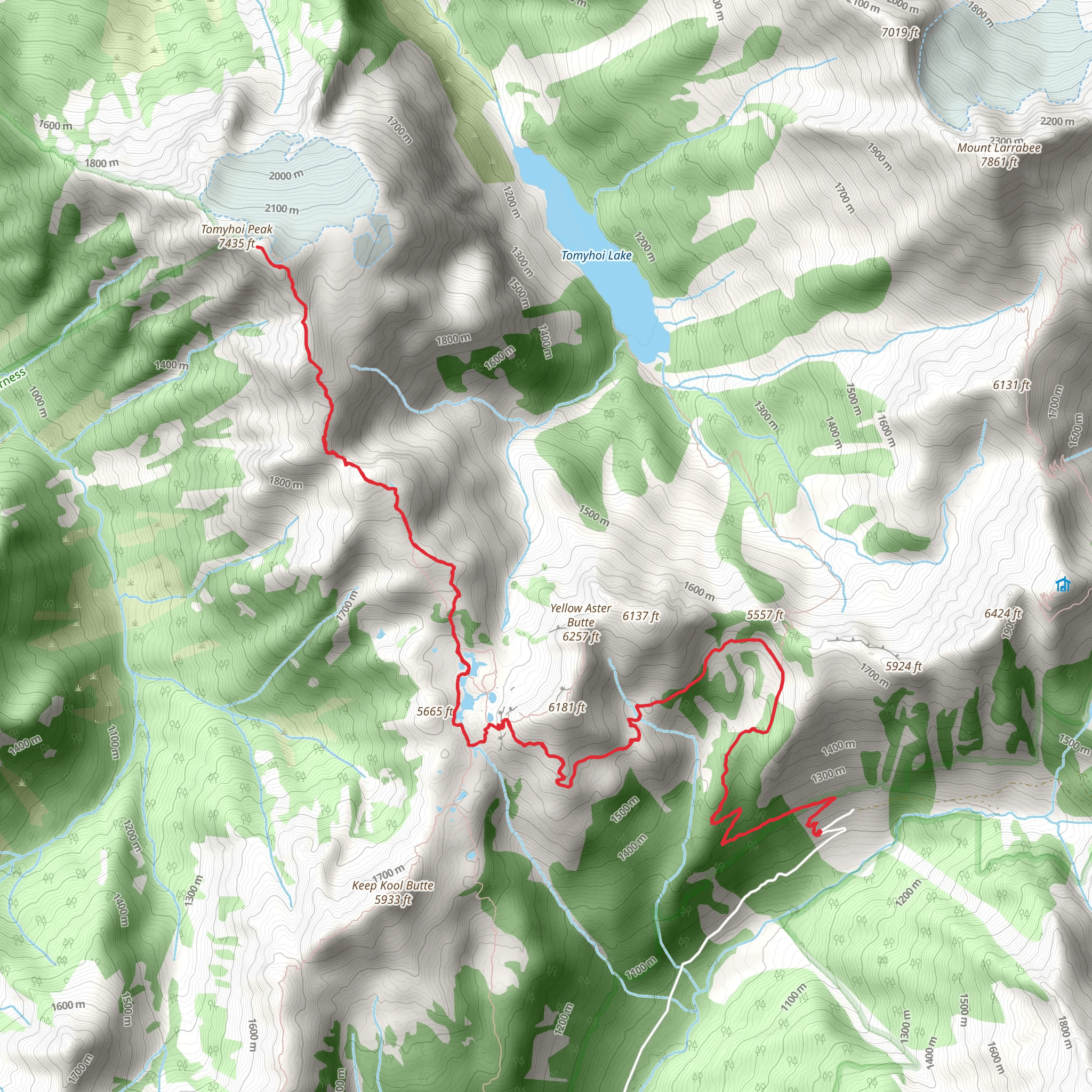Tomyhoi Peak Trail mobile static map