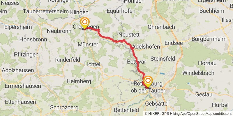 Jakobsweg Main-Taubertal stage 10 Map