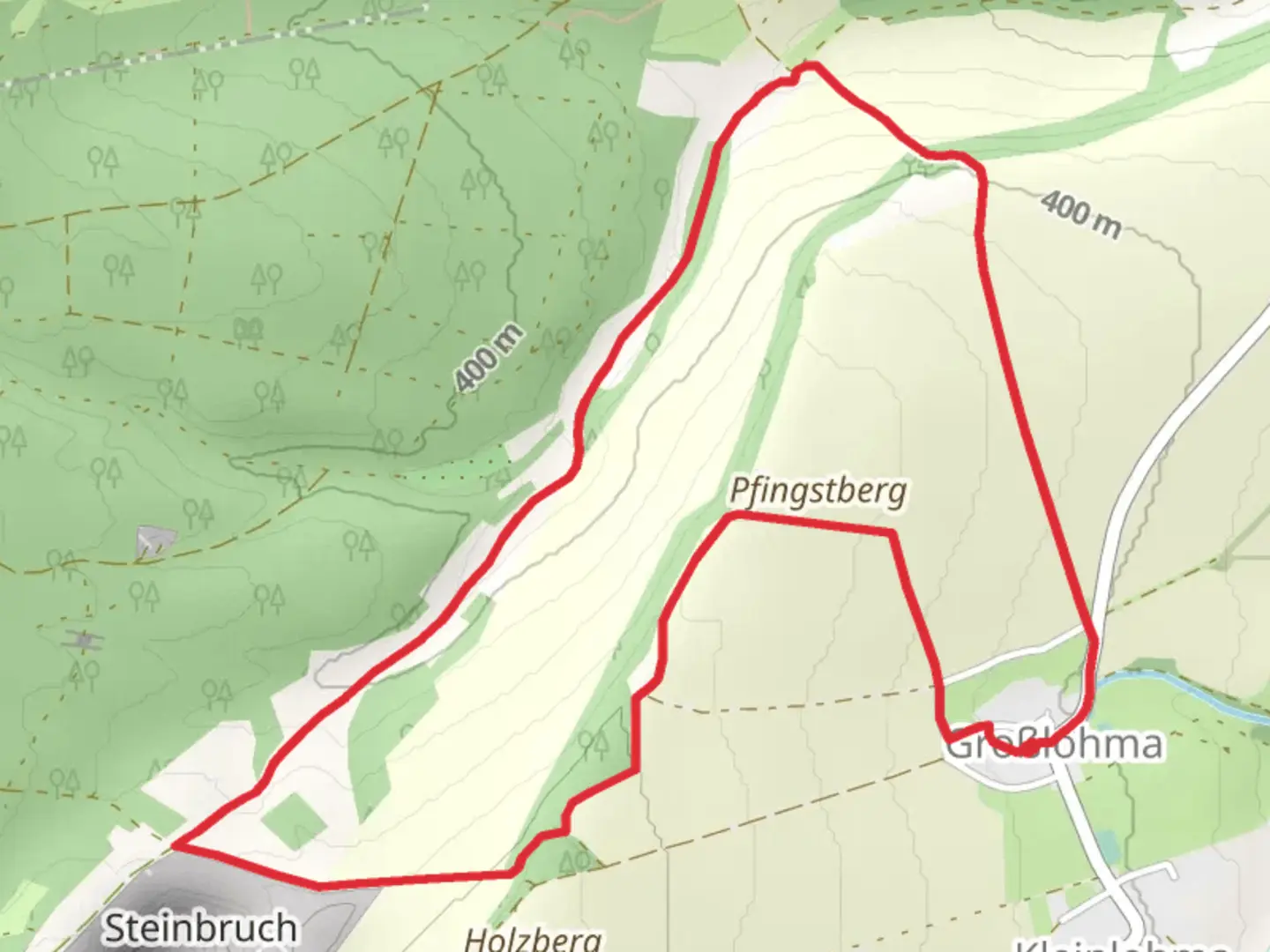 An image depicting the trail Großlohma Loop and its surrounding area.