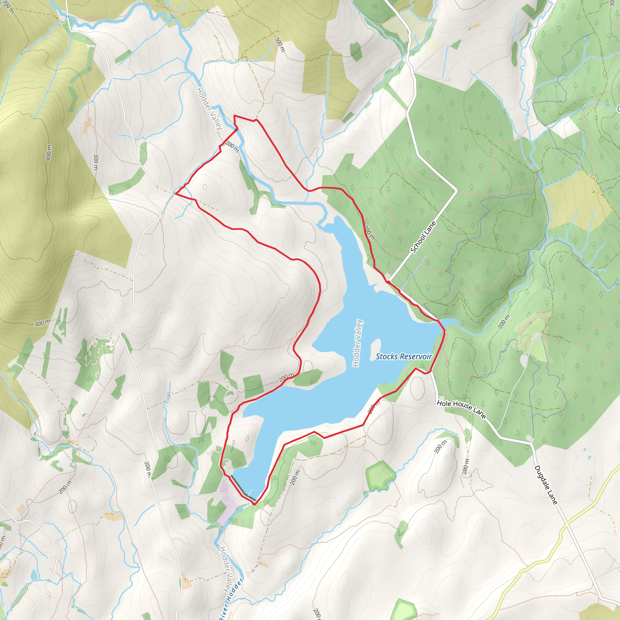 Stocks Reservoir Circular mobile static map