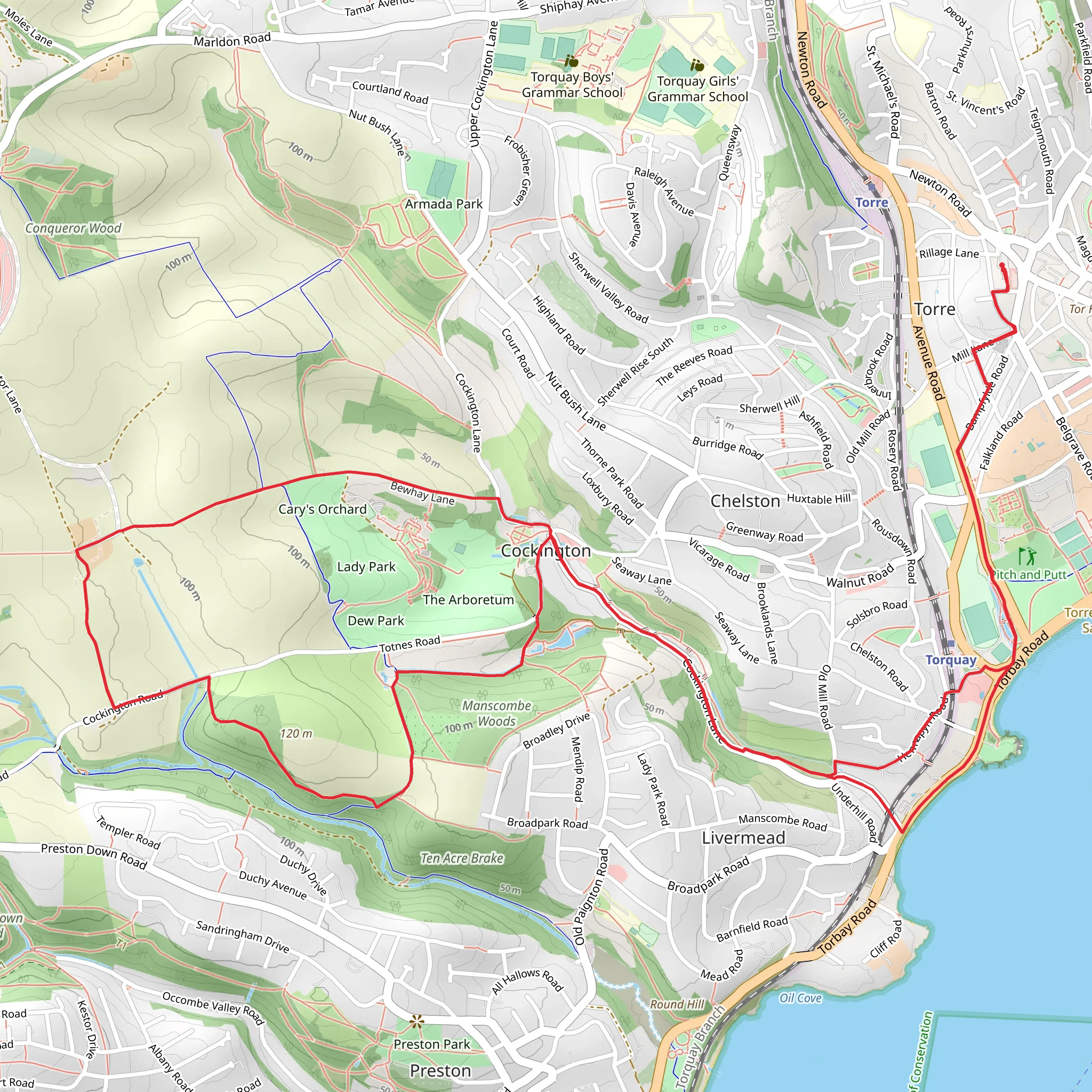 Bay Tor Park Hotel - Cockington Walk mobile static map