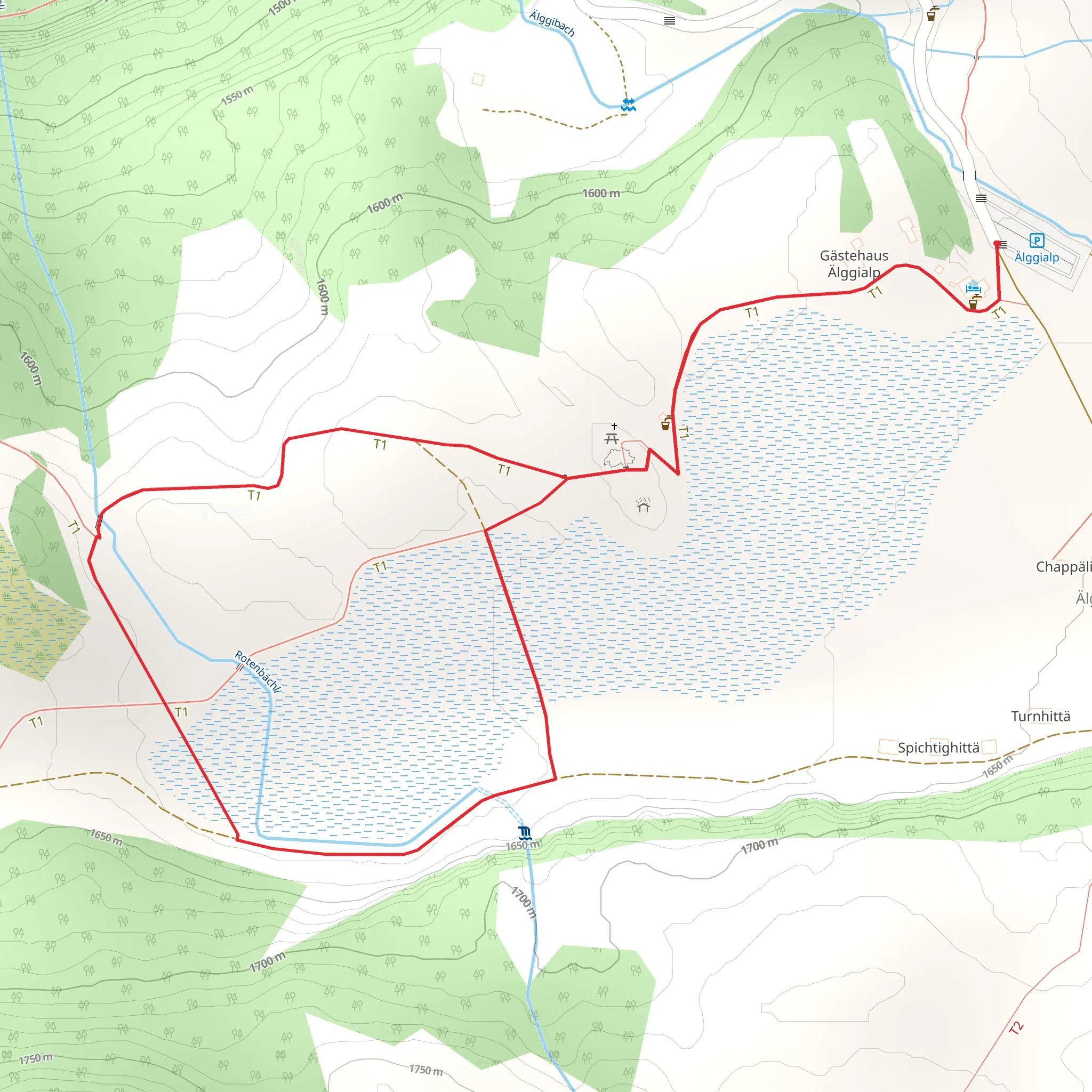 Älggialp Cairn Trail mobile static map