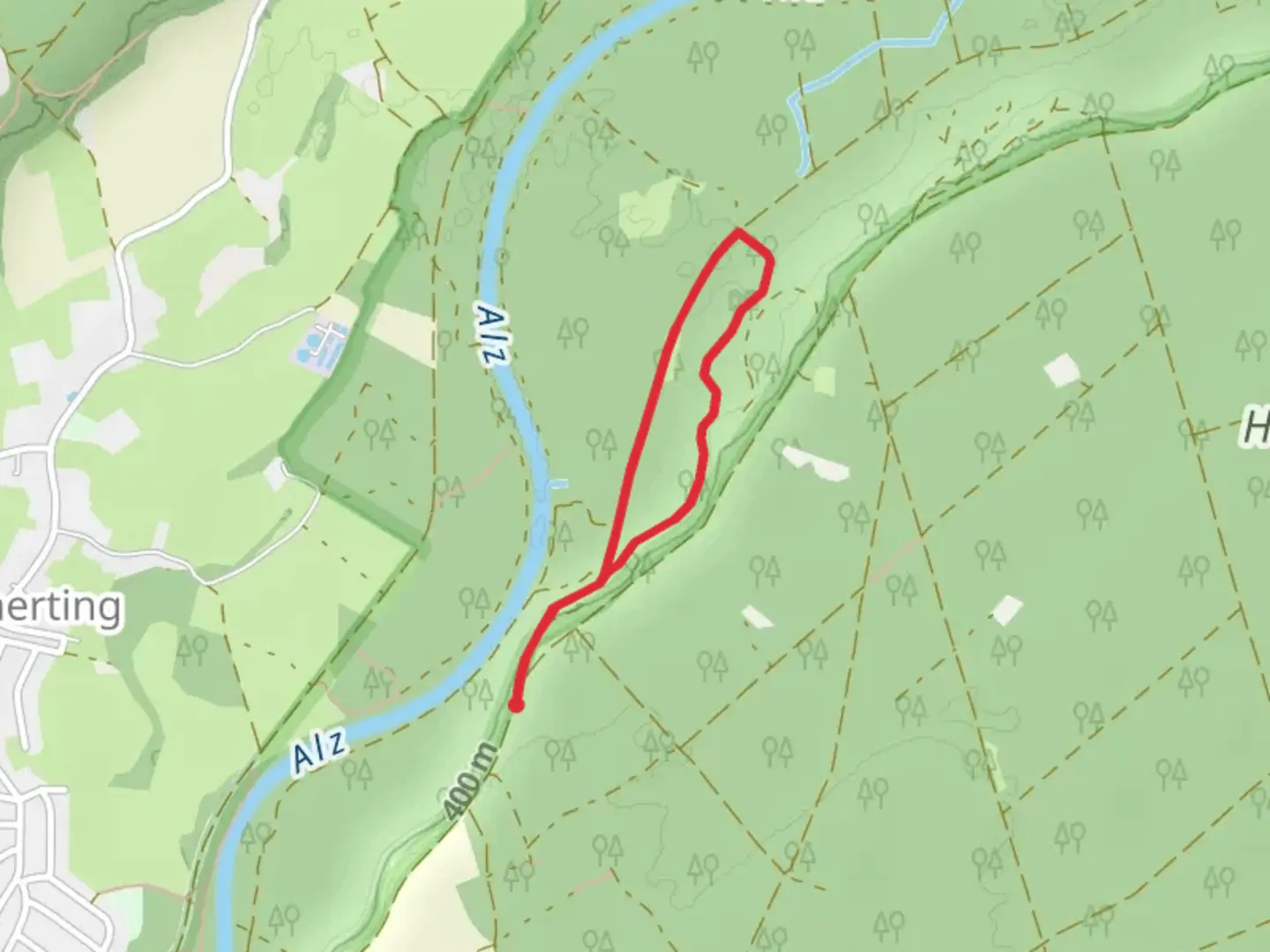 An image depicting the trail Walderlebnispfad Klosterau Loop and its surrounding area.