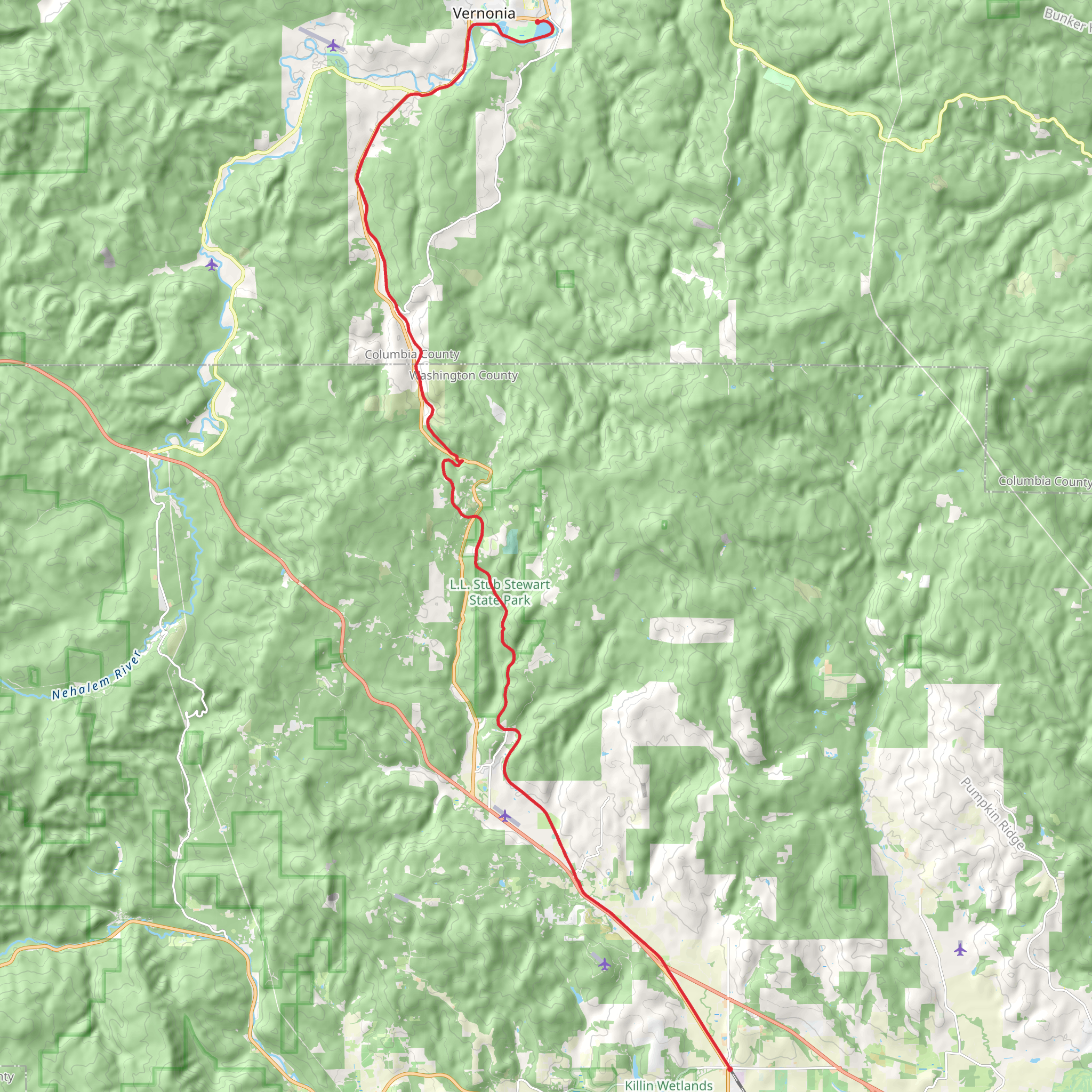 Banks-Vernonia Trail mobile static map
