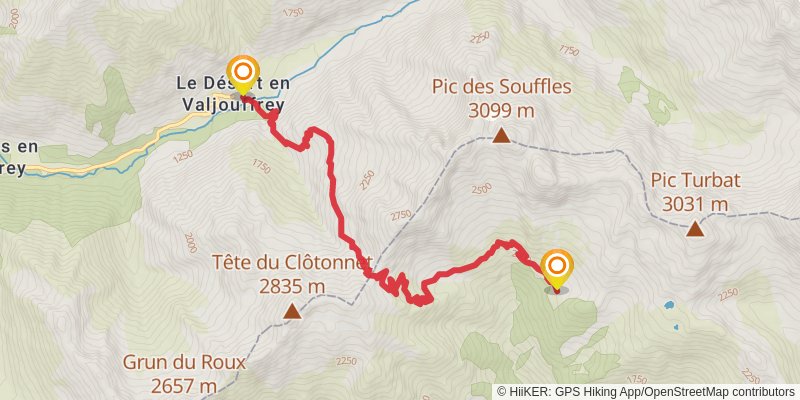 GR 54 - Tour of Oisans and Ecrins stage 4 Map