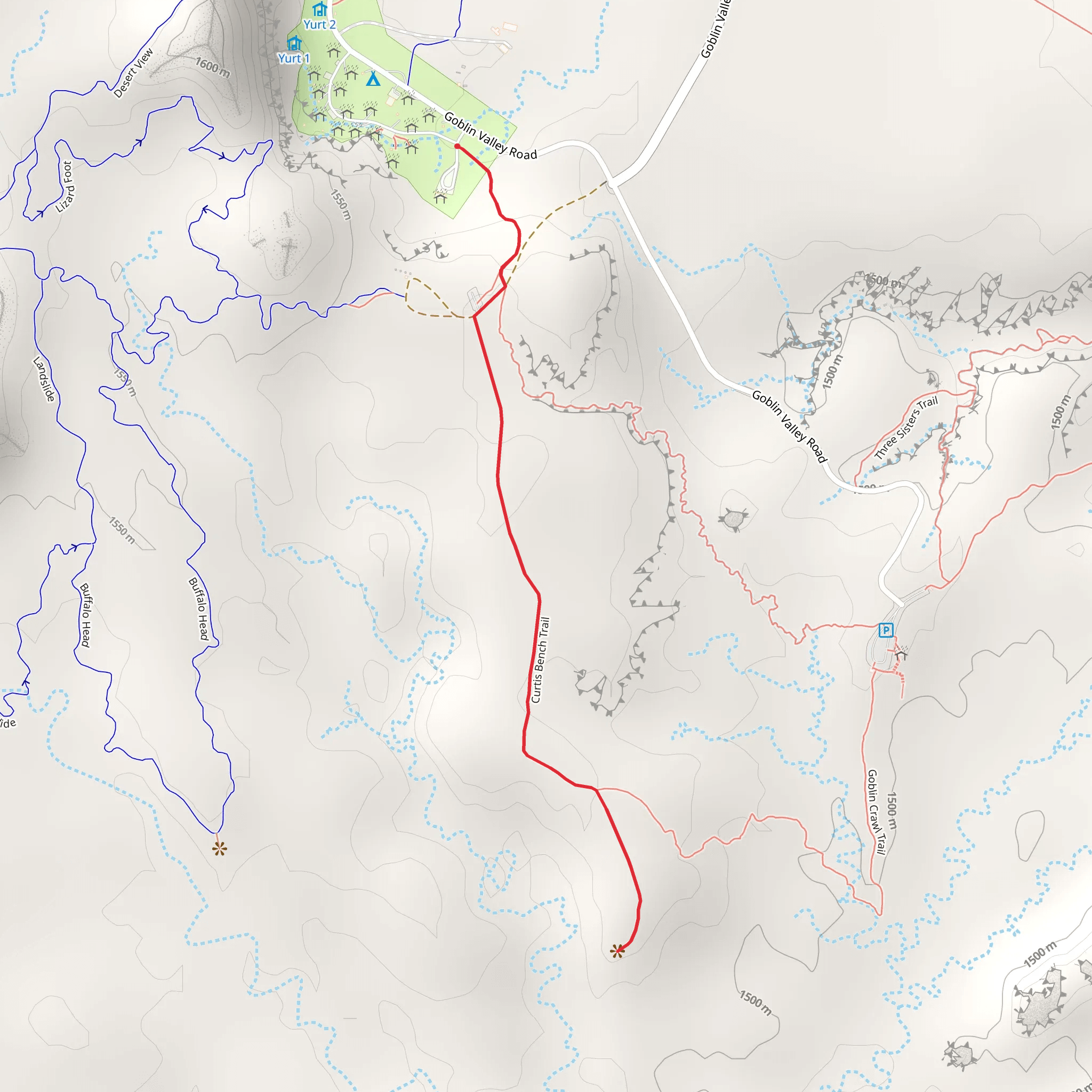 Curtis Bench Trail mobile static map