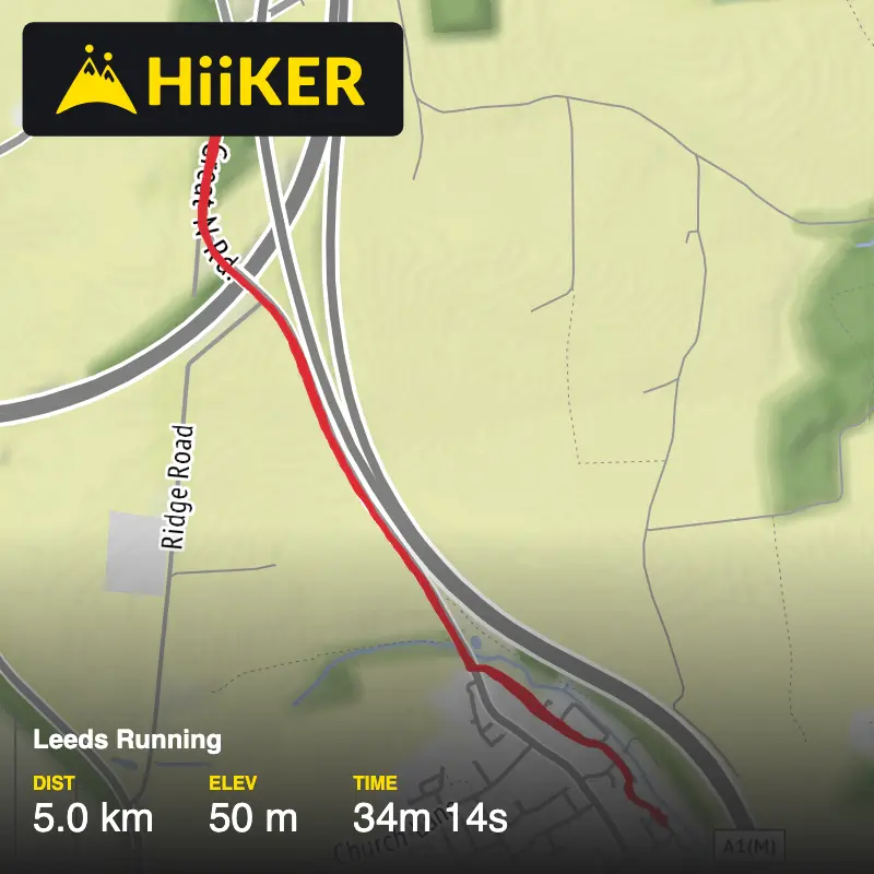 A map preview of the recording Leeds Running.