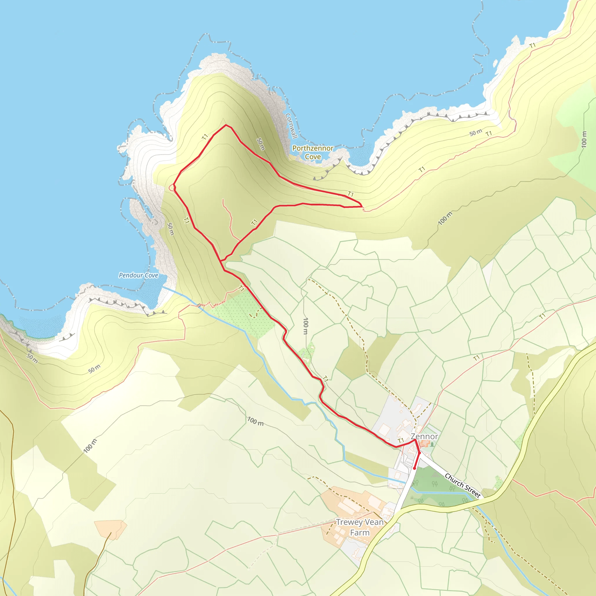 Zennor Head Walk mobile static map