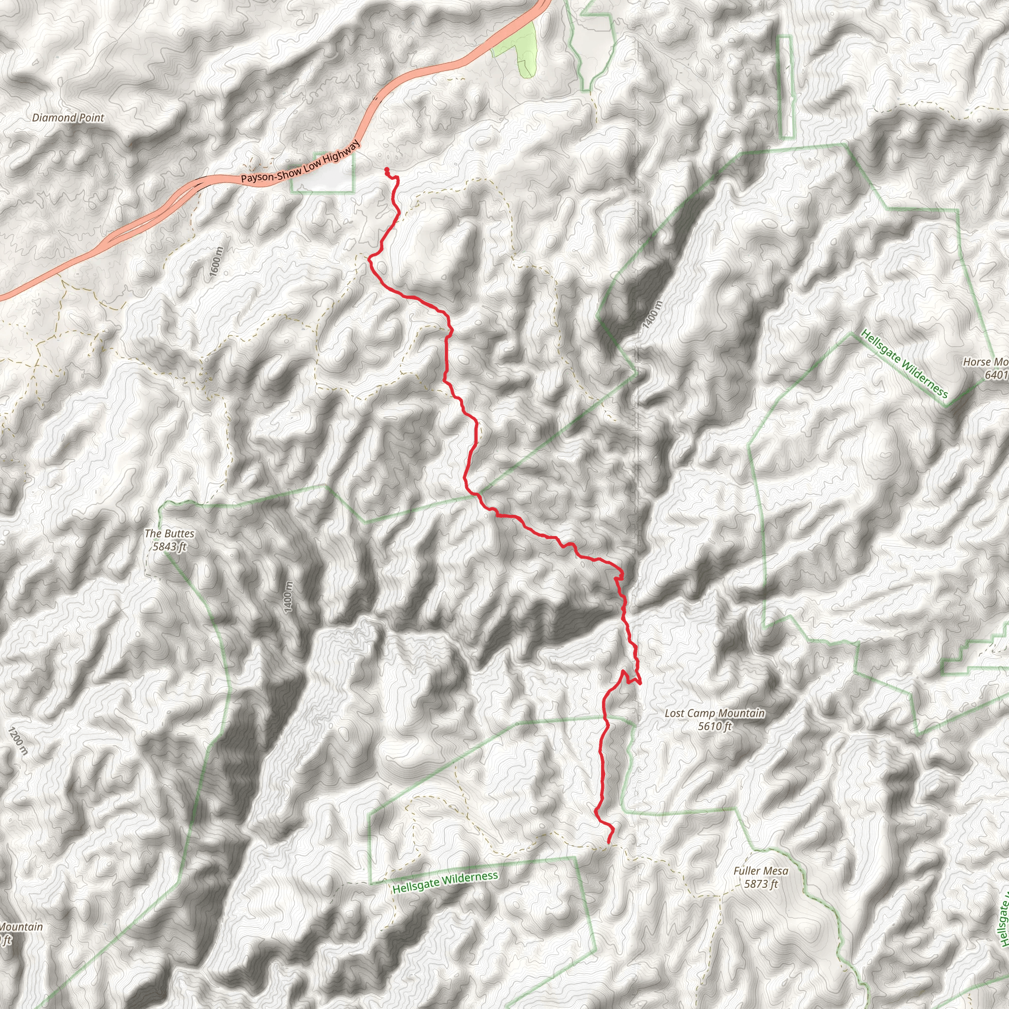 Hells Gate Trail mobile static map