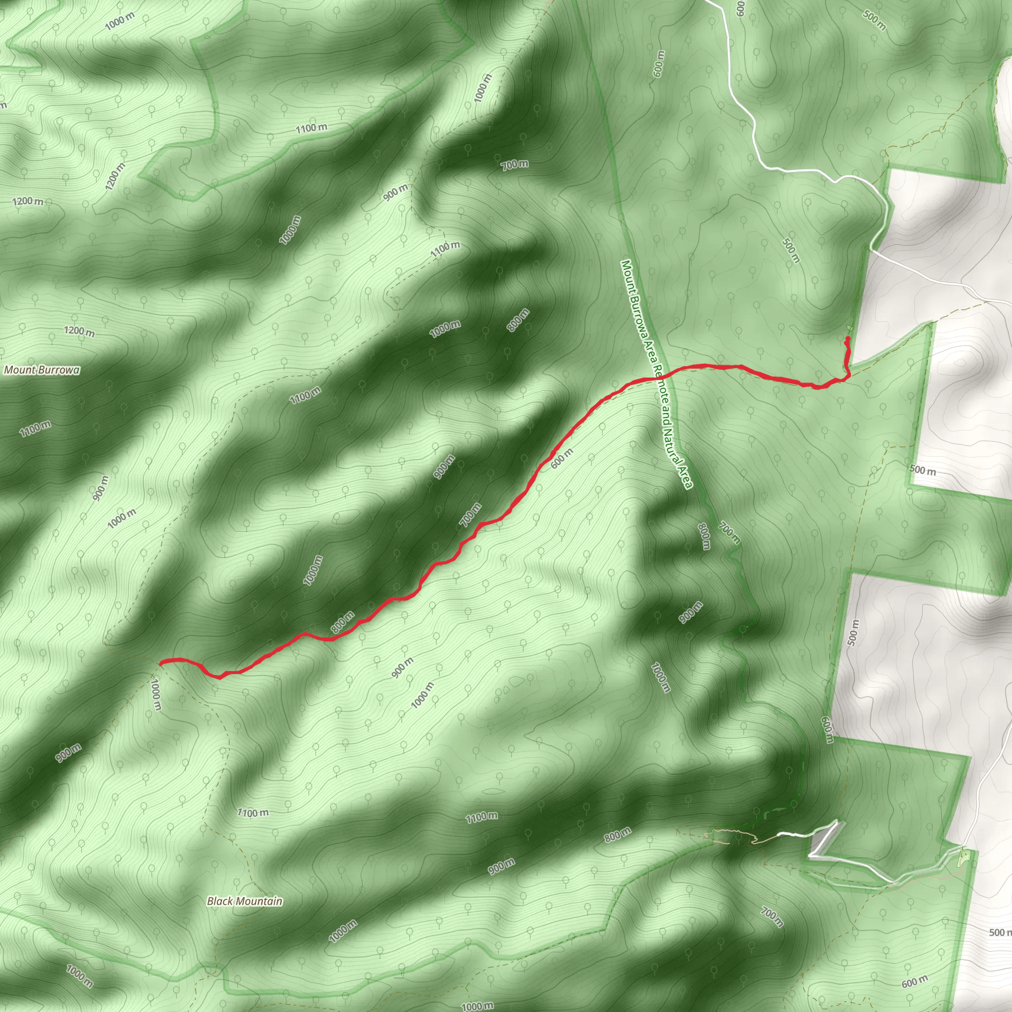 Hinces Creek and Hinces Saddle Trail mobile static map