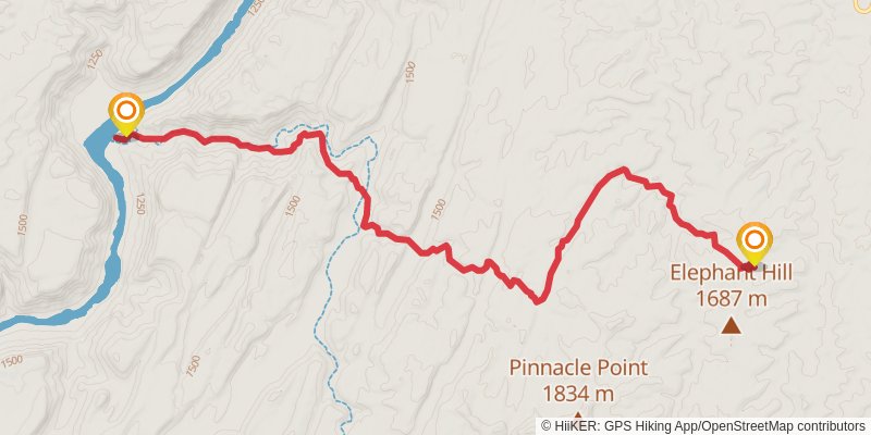 Lower Red Lake Canyon Trail stage 2 Map