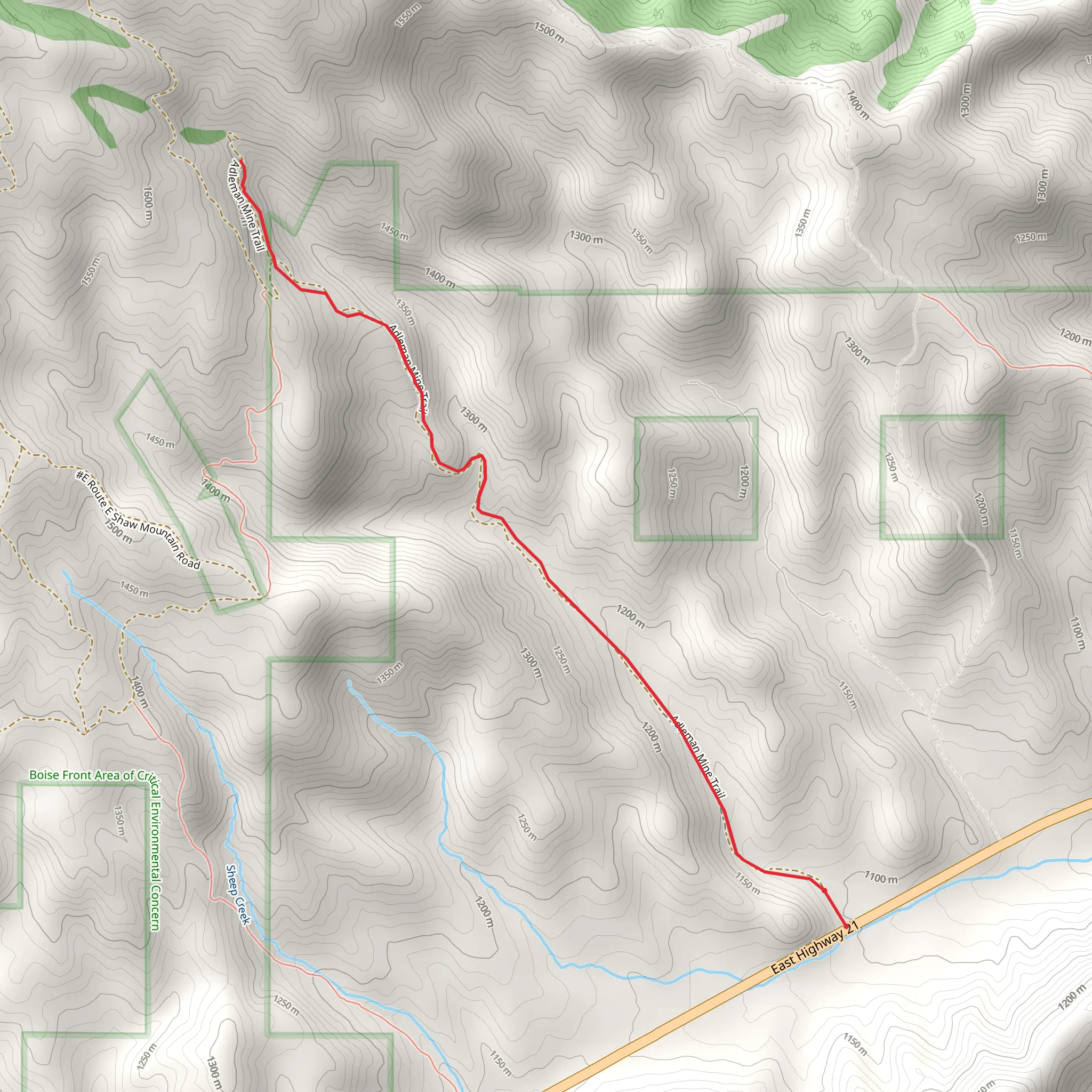 Adelman Mine Trail mobile static map
