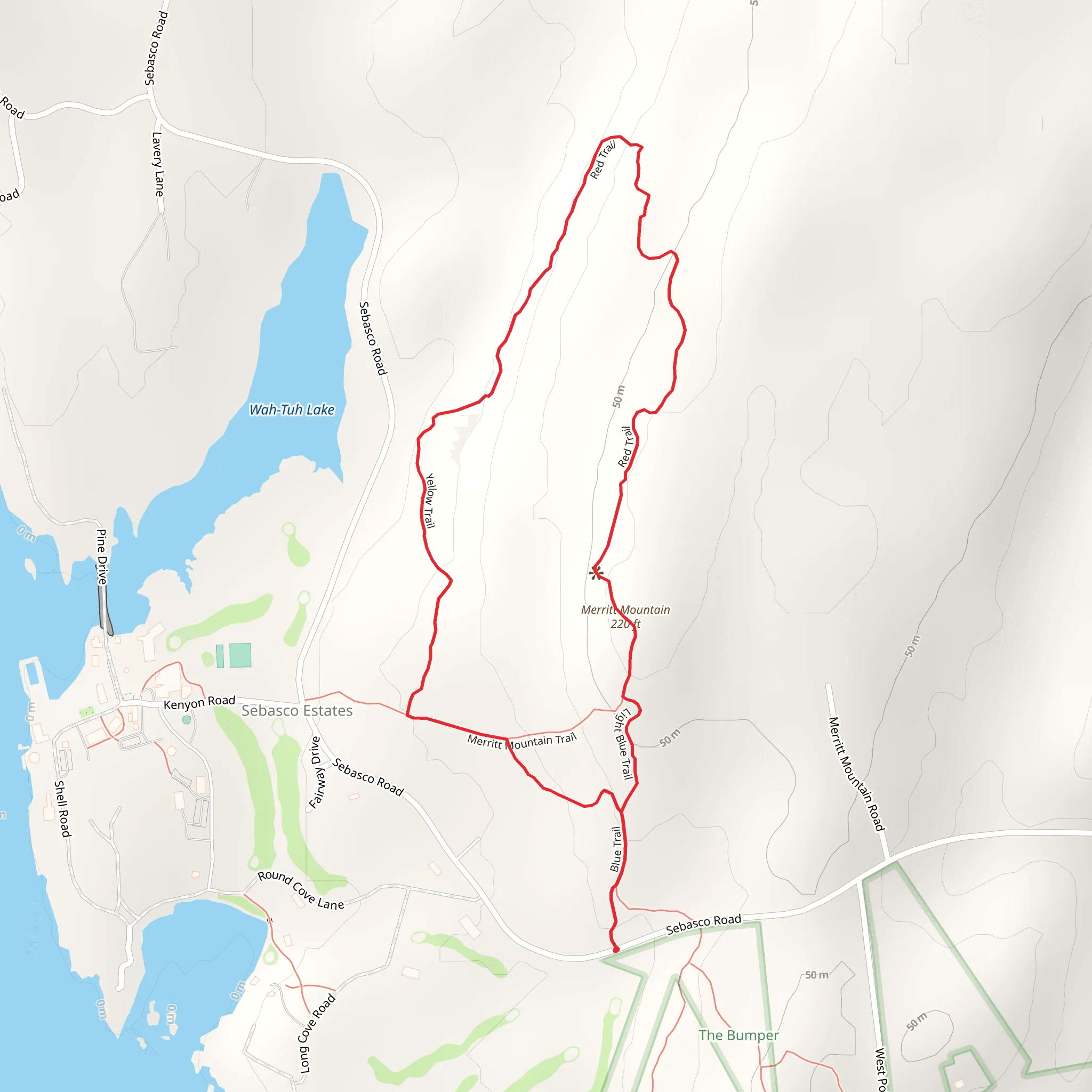 Merritt Mountain Loop via Light Blue Trail mobile static map