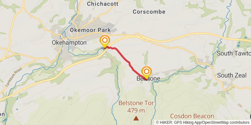 Dartmoor Way alt 3 Map