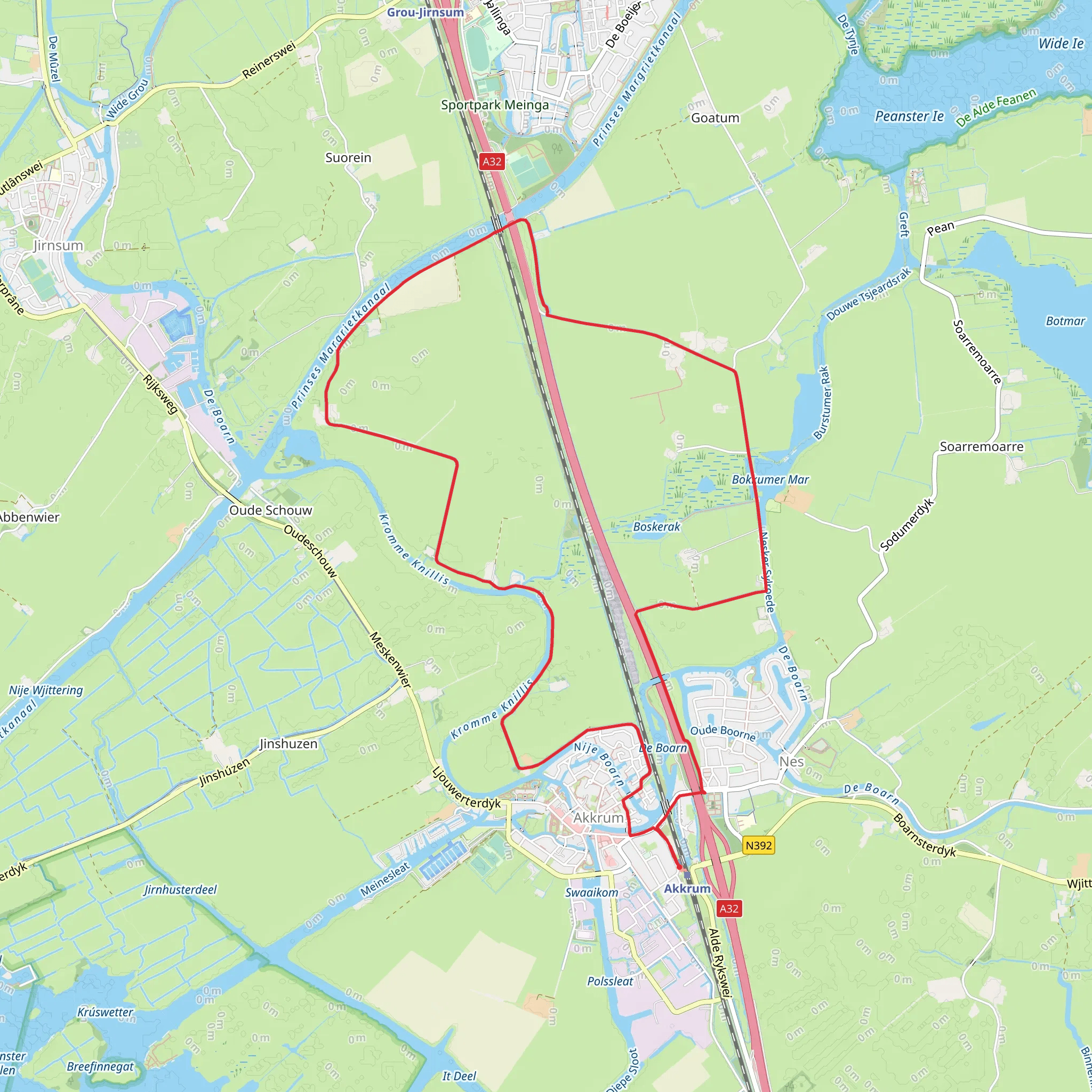Bokkumer Mar, Kromme Knilles and Akkrum Loop mobile static map