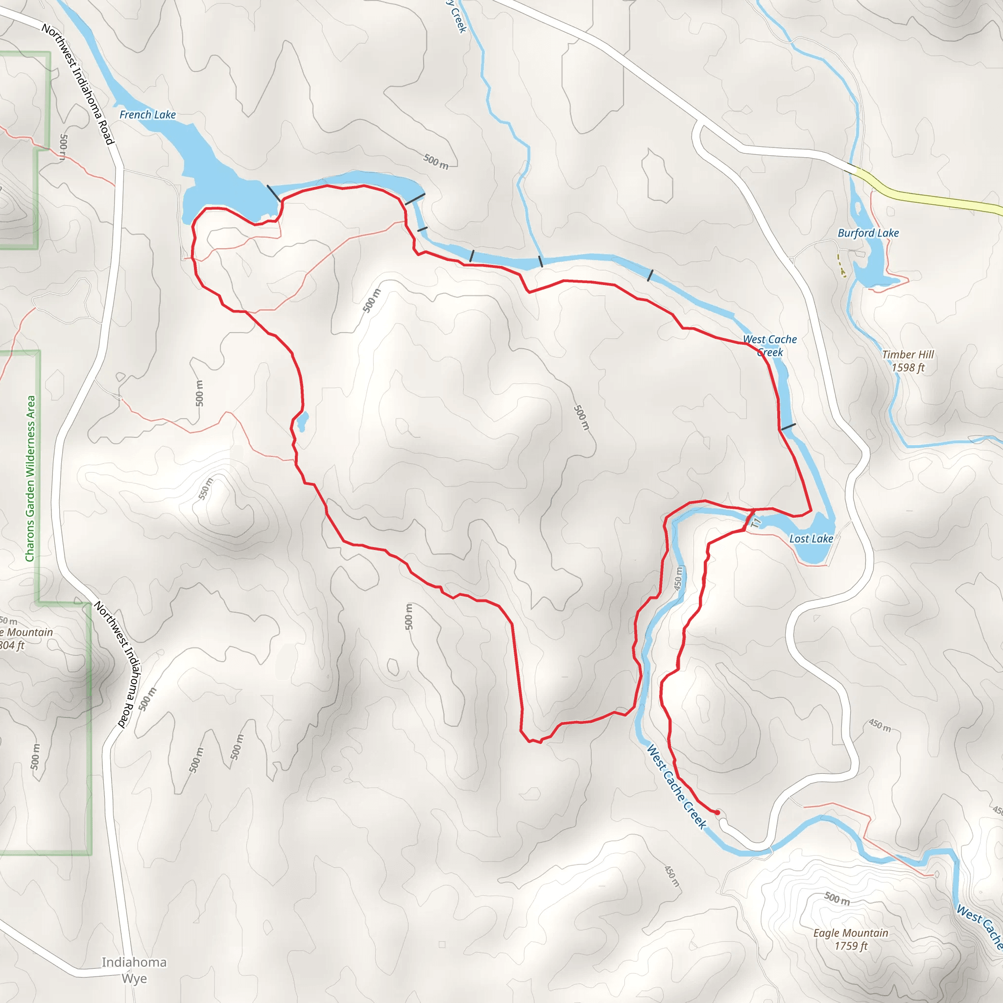 Kite and Bison Loop Trail mobile static map
