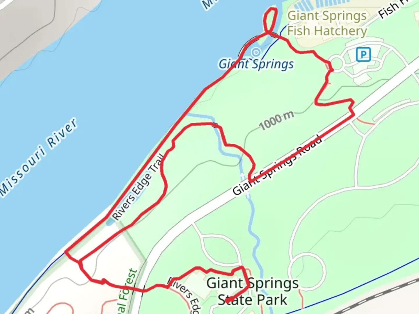 An image depicting the trail Heritage Park Loop and its surrounding area.