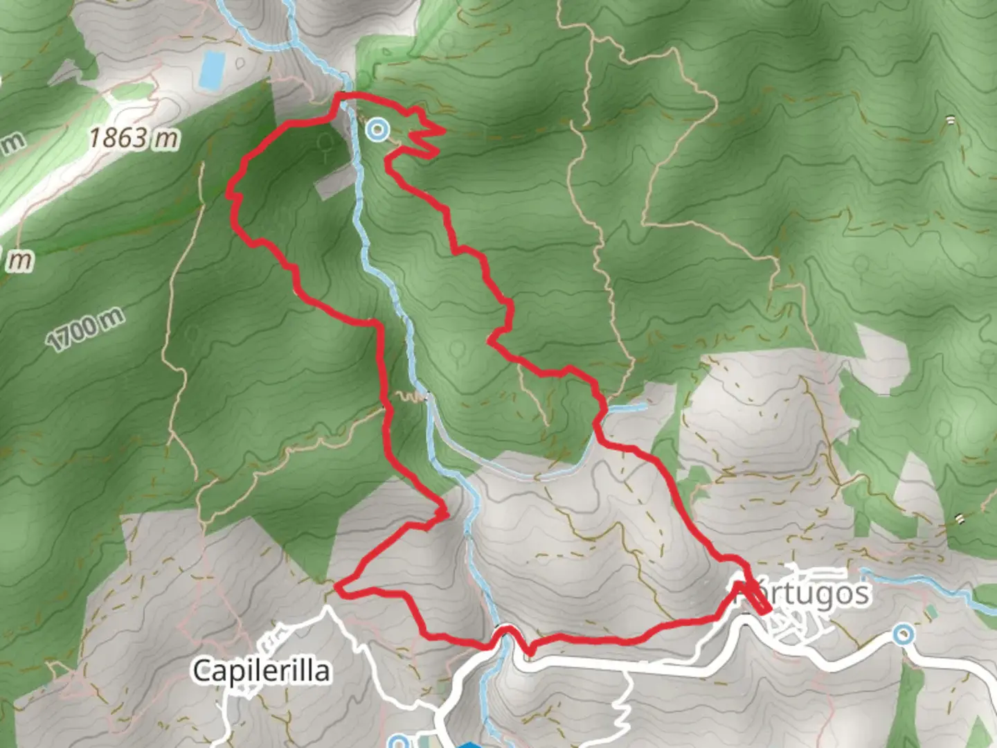 An image depicting the trail PR A 29 Río Bermejo and its surrounding area.