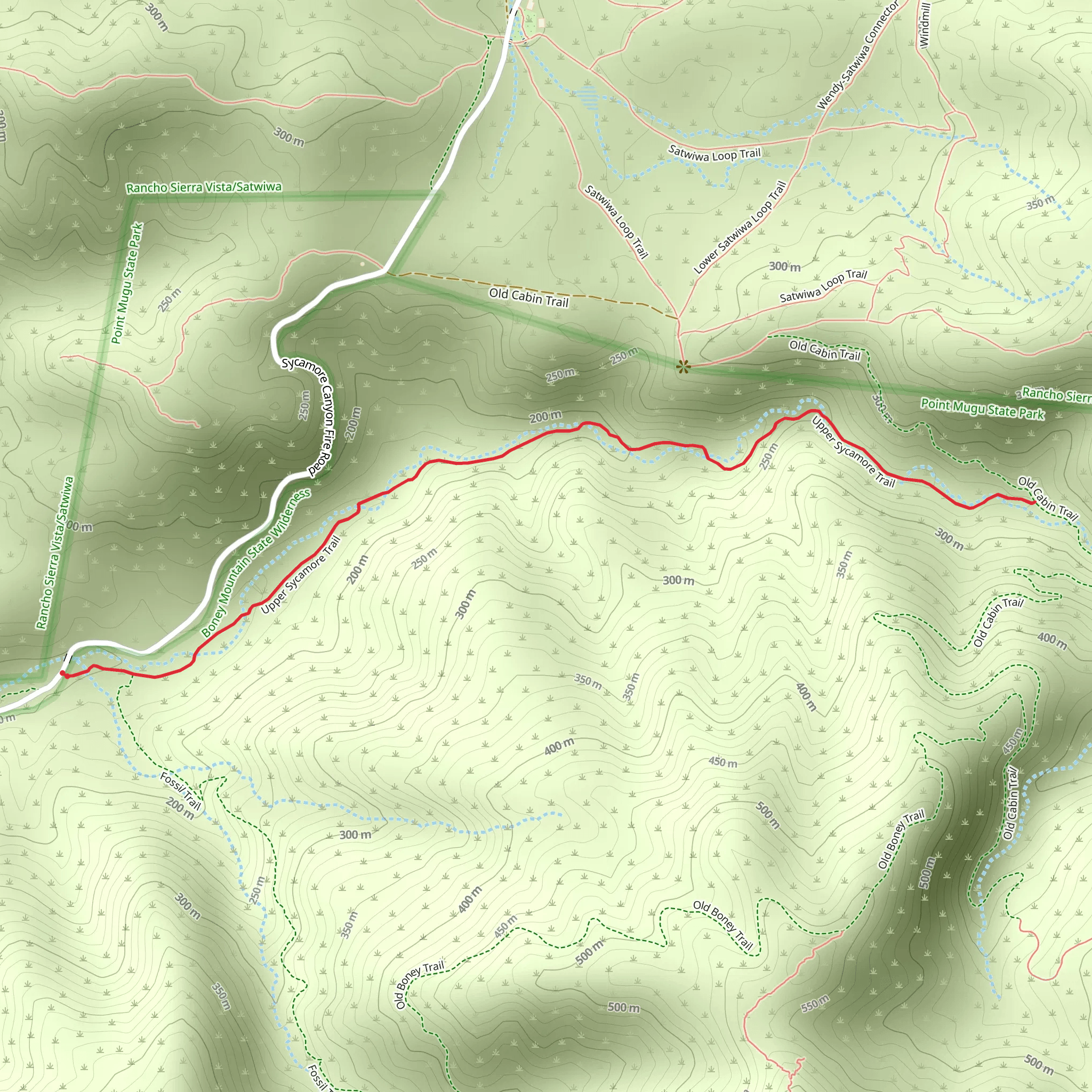Upper Sycamore Trail mobile static map