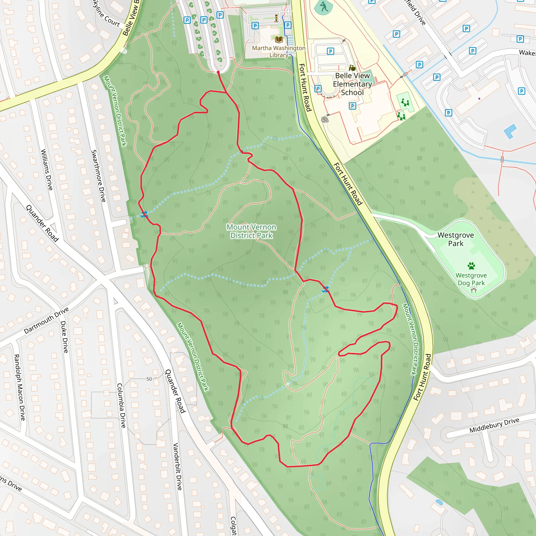 Westgrove Park Loop - West mobile static map