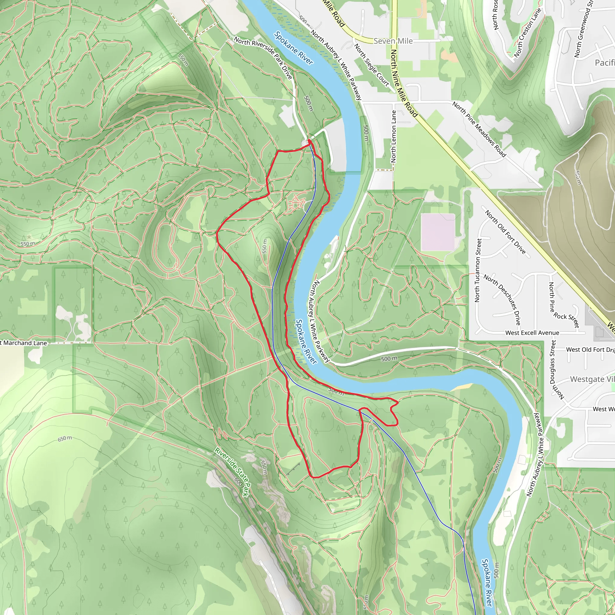 Trail 212 and Trail 25 Loop mobile static map