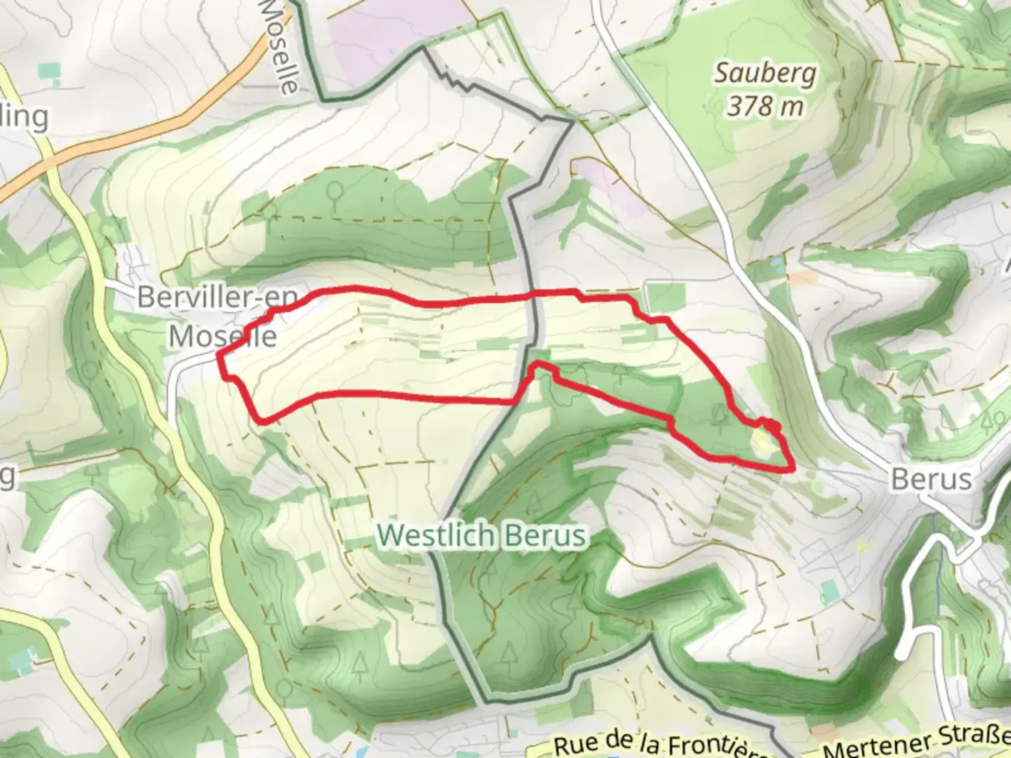 An image depicting the trail Berus Tafeltour Loop and its surrounding area.
