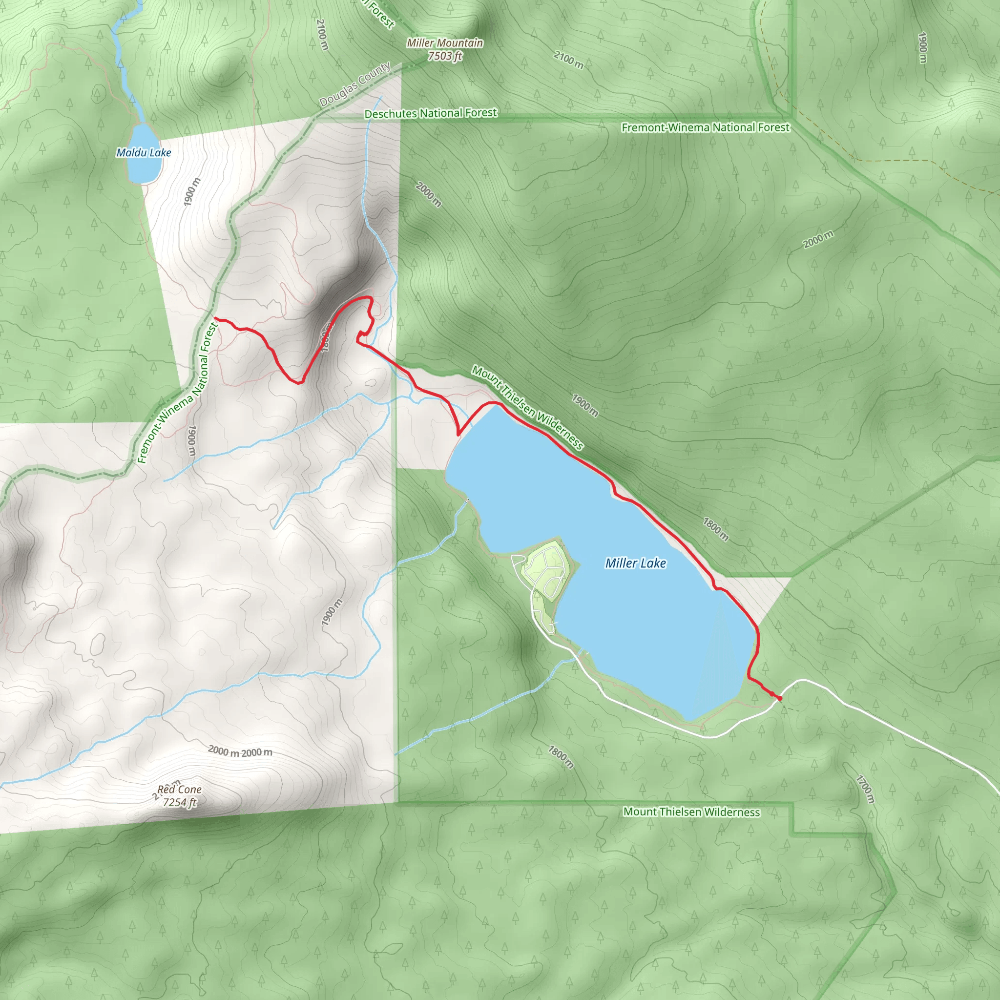 Maidu Lake Trail mobile static map