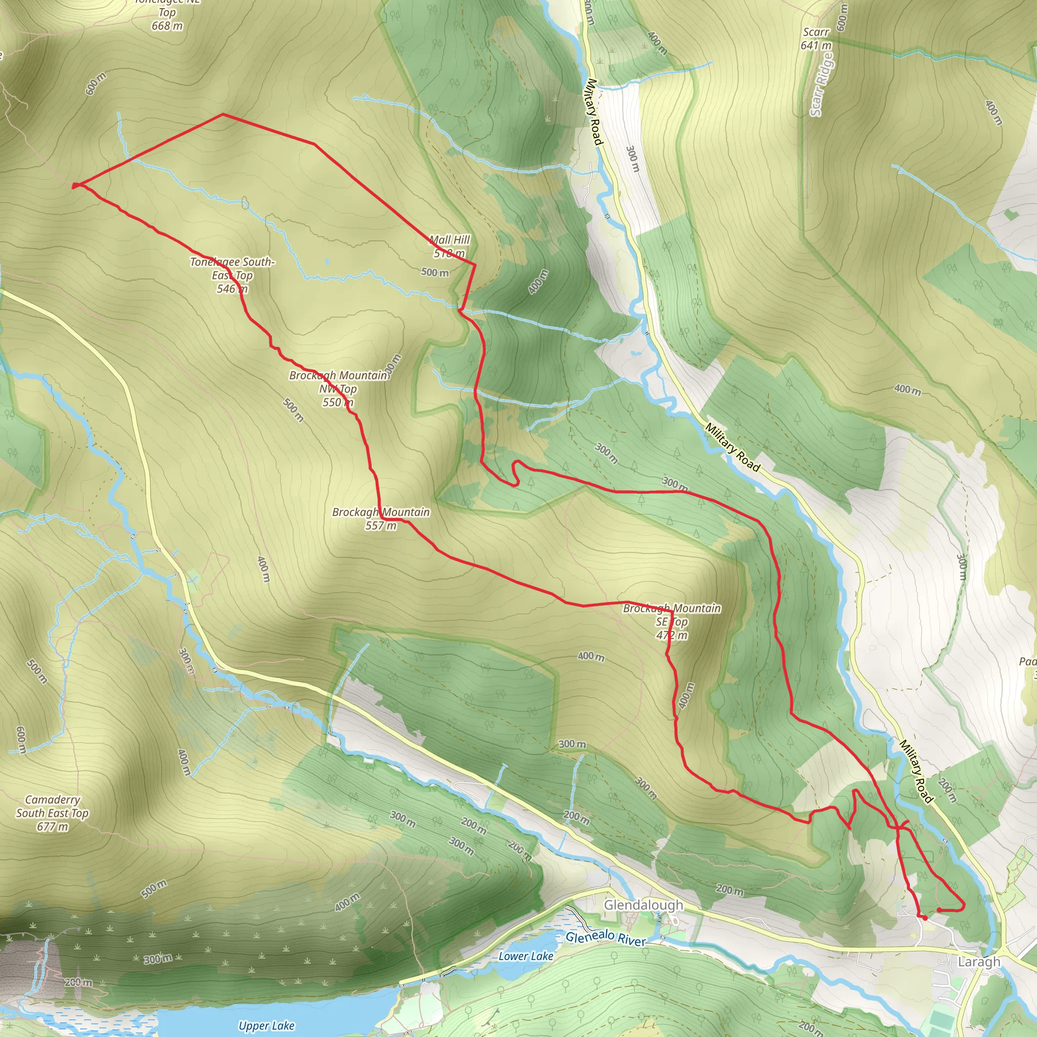 Hike from Laragh mobile static map