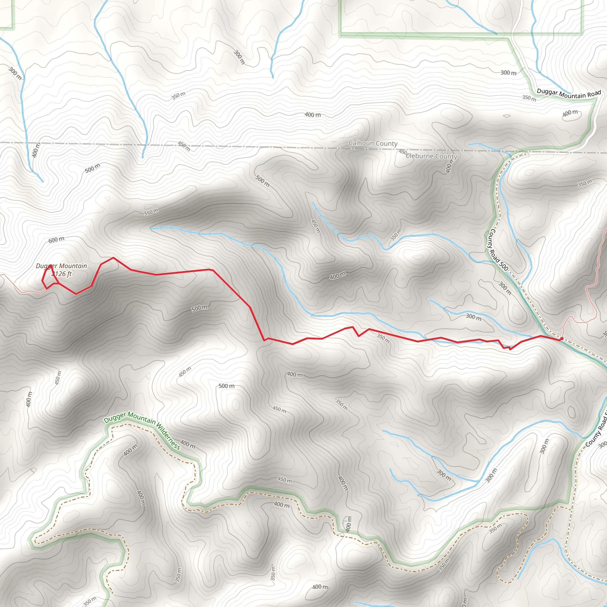 Dugger Mountain via Pinhoti Trail mobile static map
