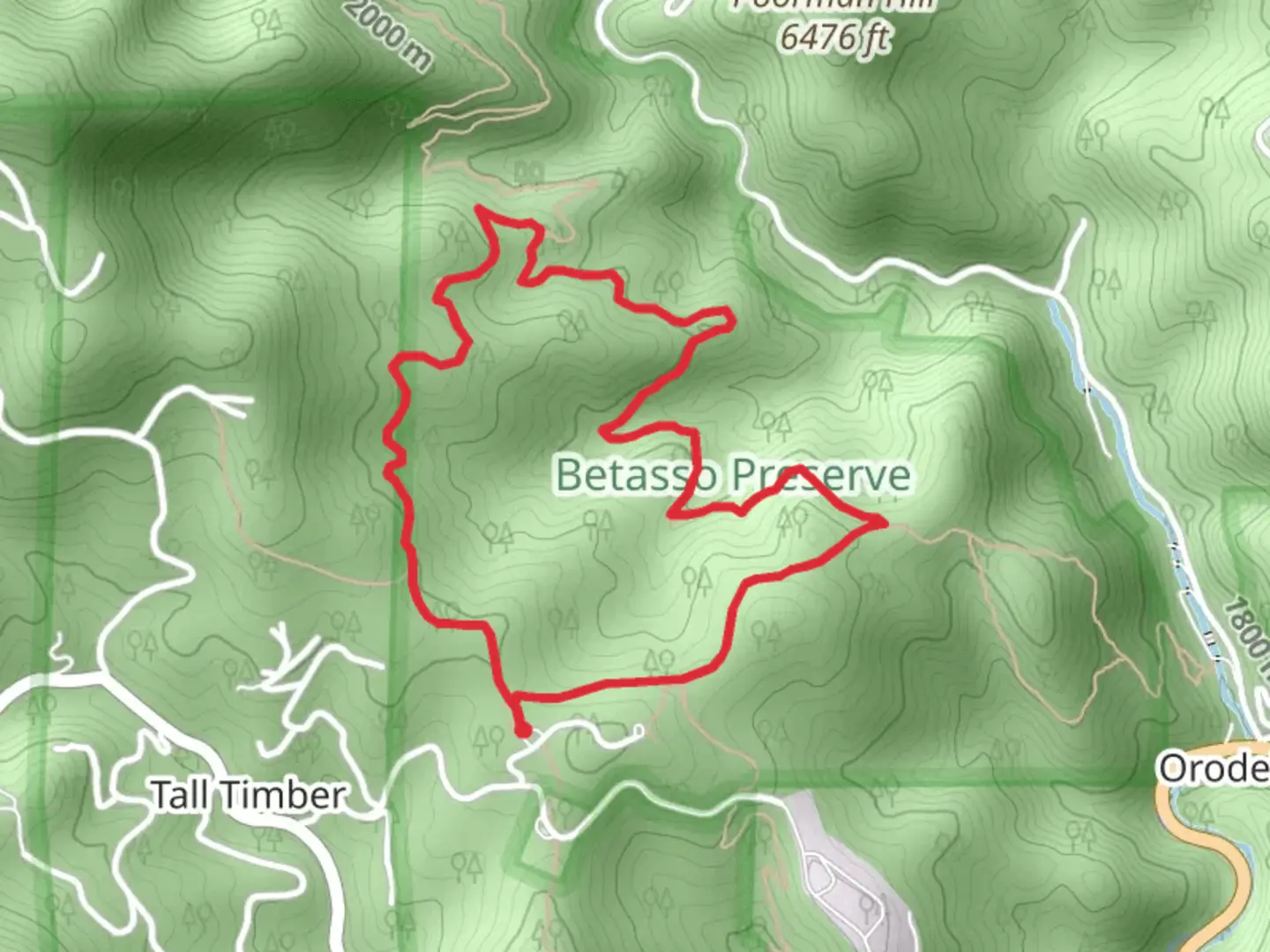 An image depicting the trail Betasso Preserve via Canyon Loop and its surrounding area.