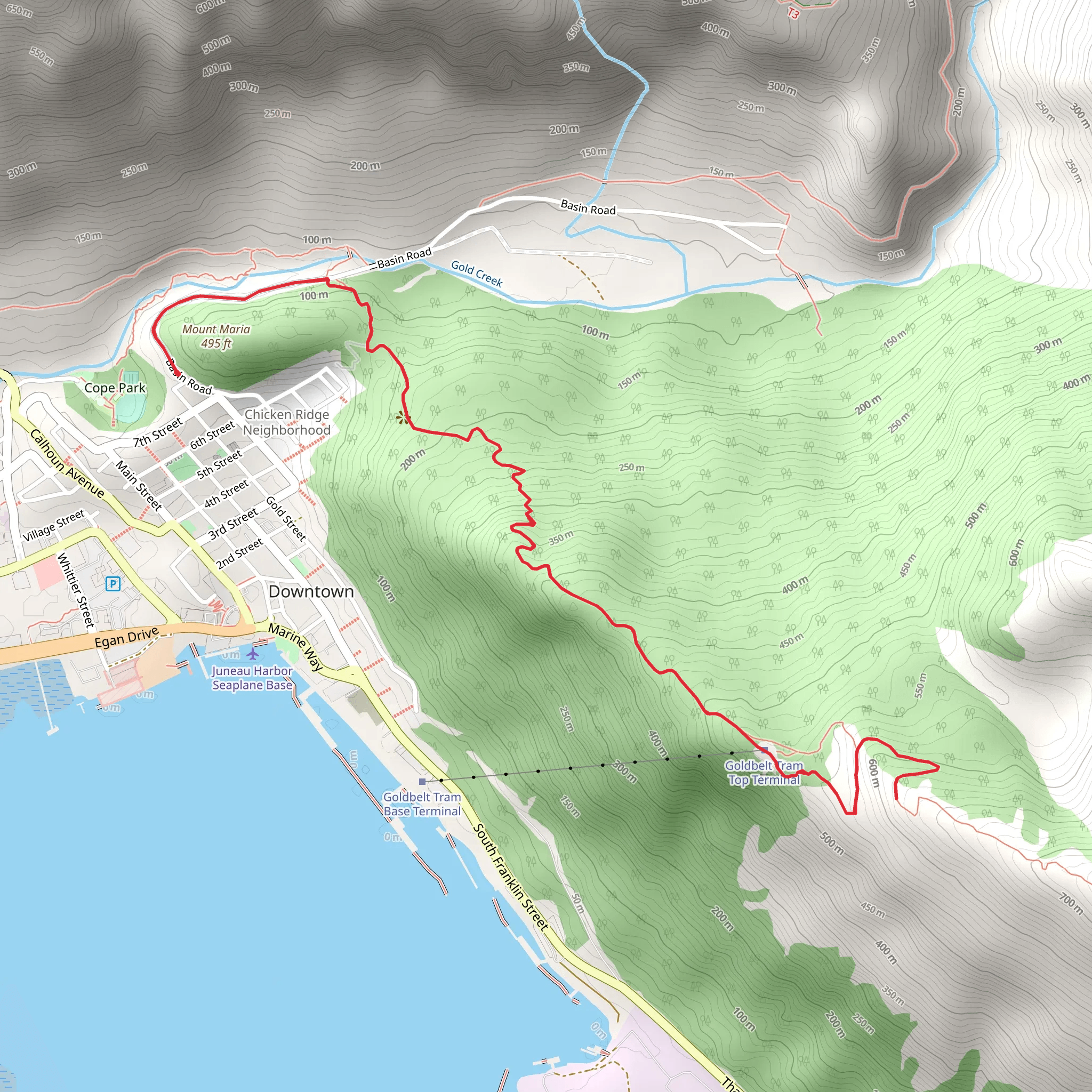 Gold Creek via Basin Road mobile static map