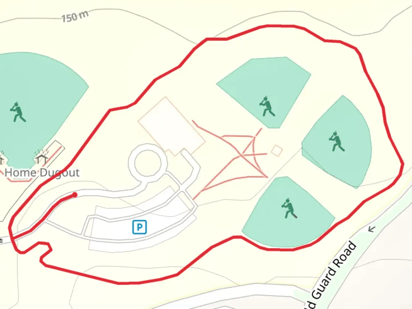 An image depicting the trail Old Guard Road Loop and its surrounding area.