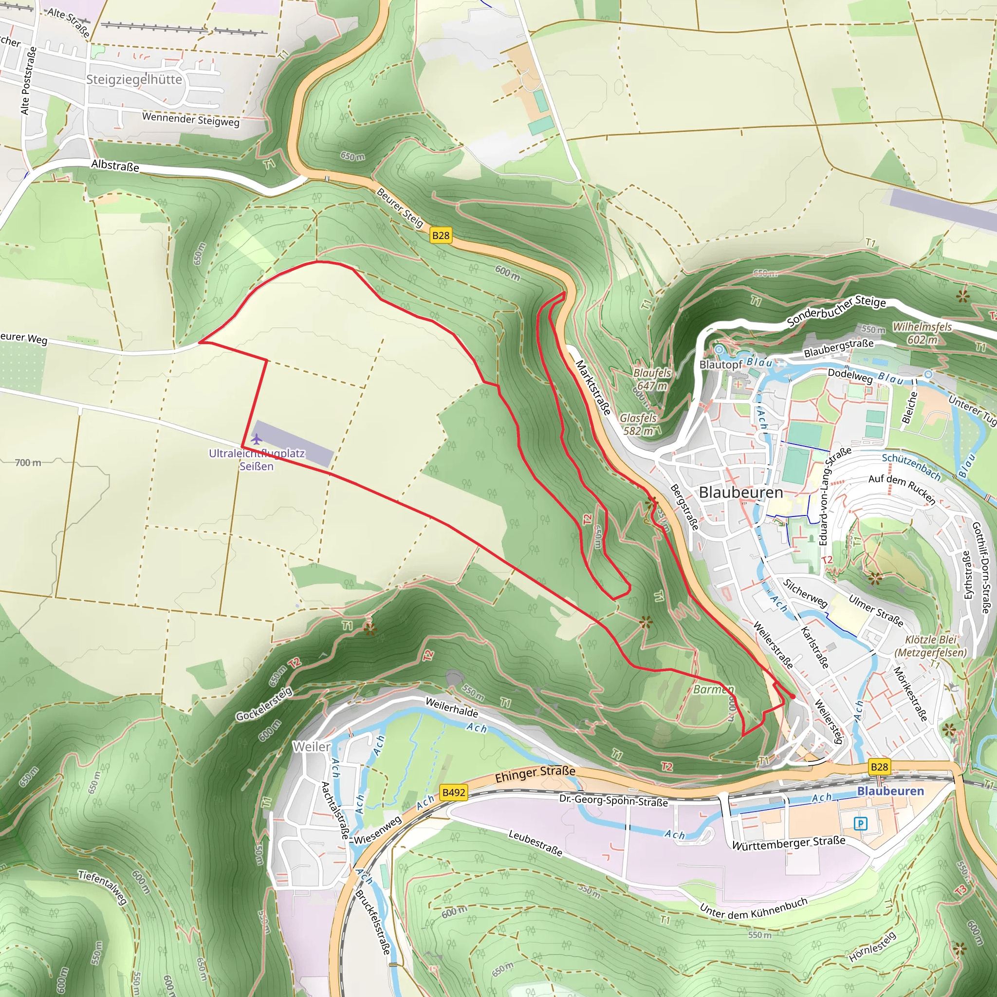 Blaubeurer Felsenstieg mobile static map