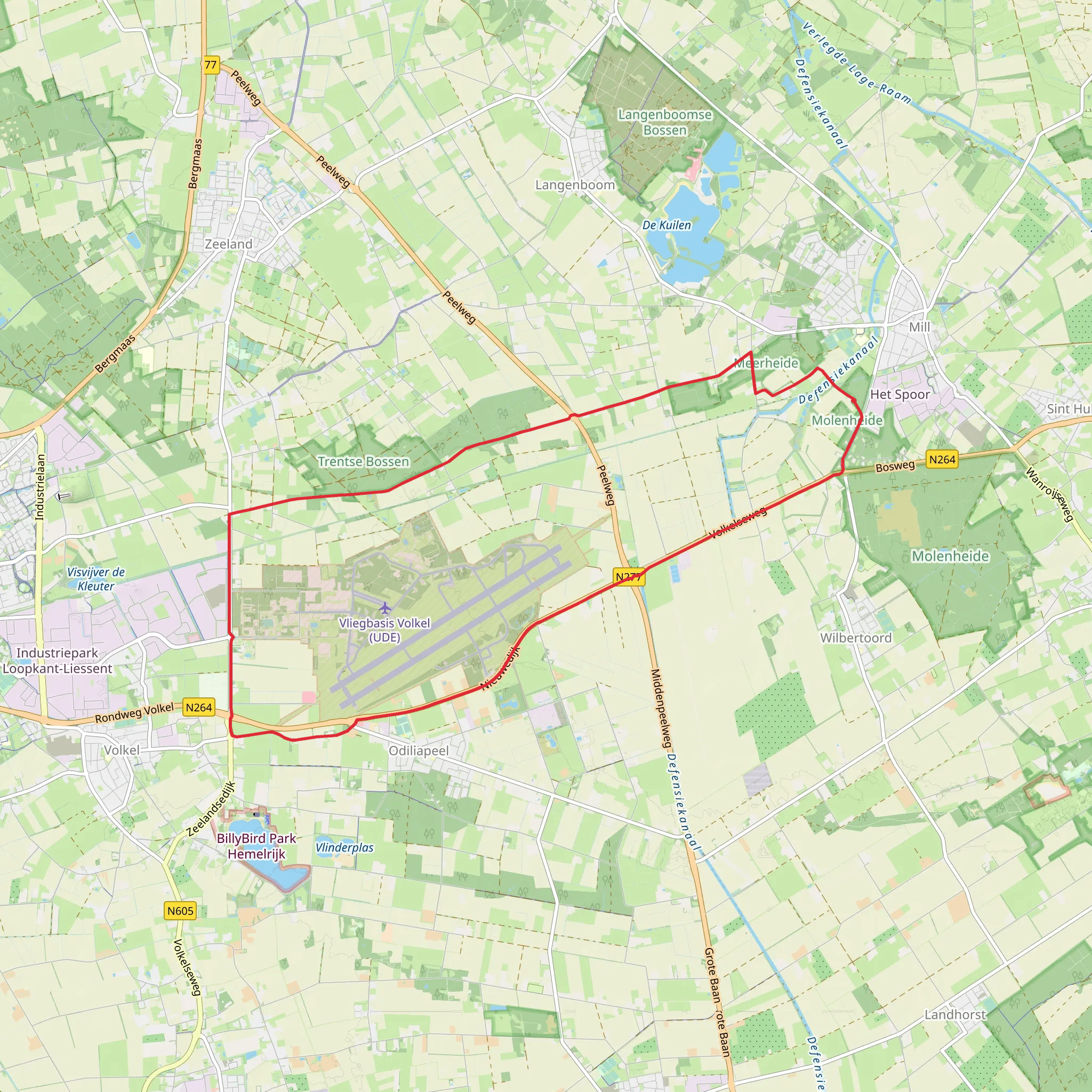 Hertogenpad, Millsebaan and Heufse Weg mobile static map