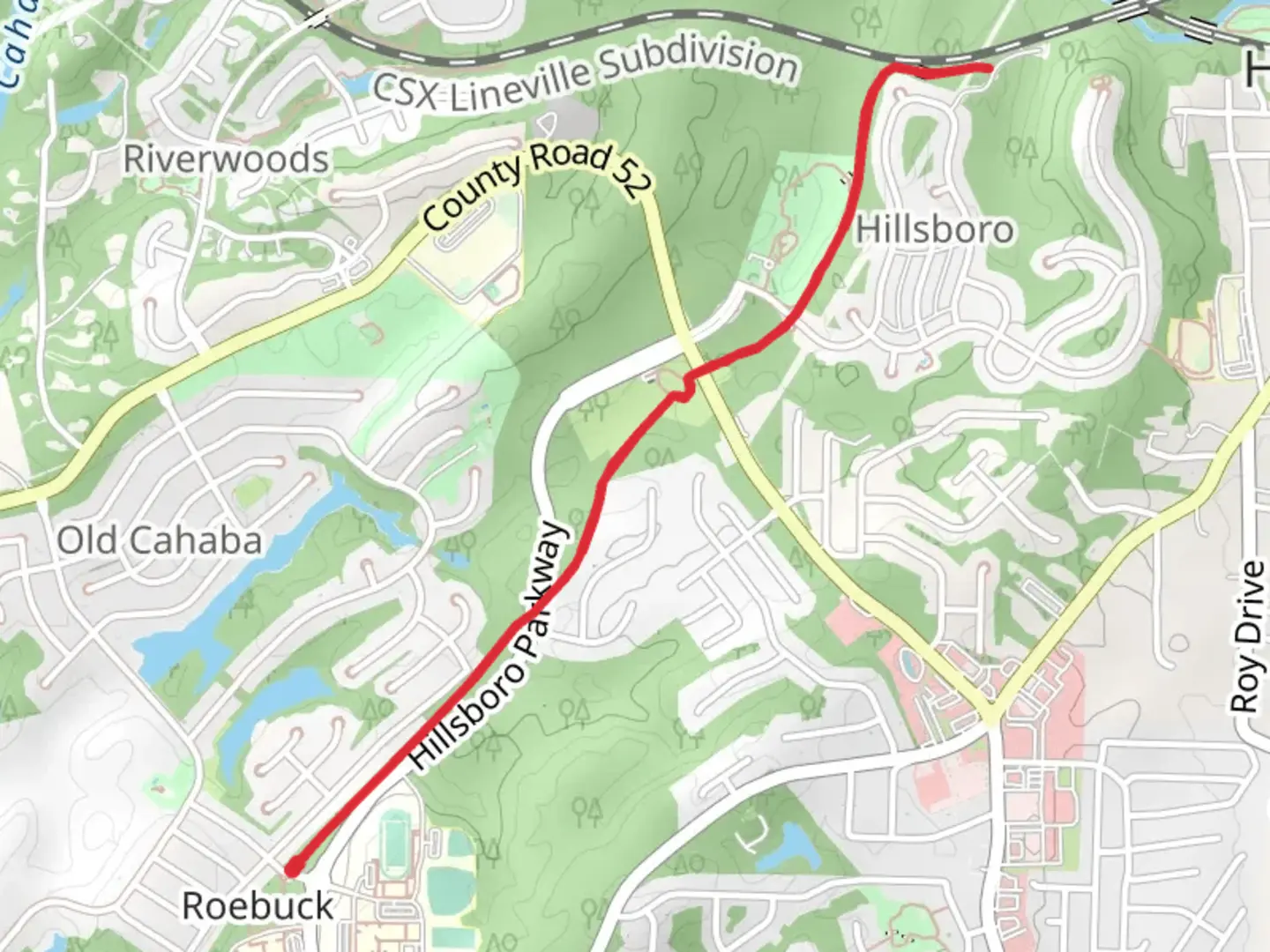 An image depicting the trail Hillsboro Trail Out and Back and its surrounding area.