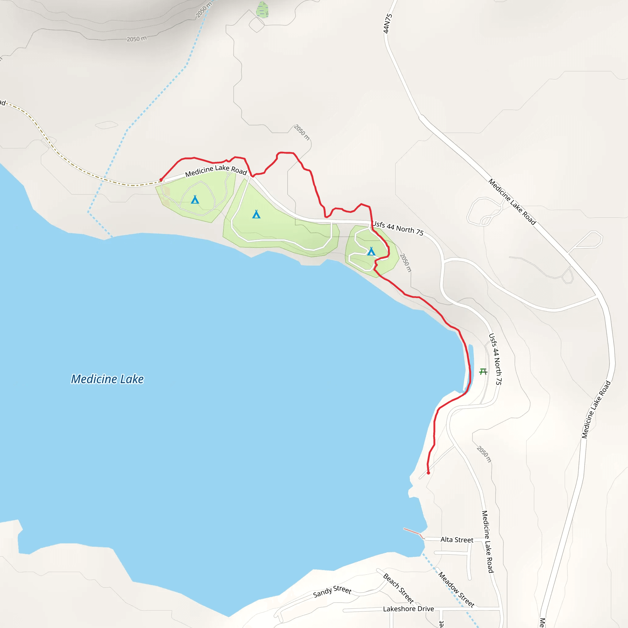 Medicine Lakeshore Trail mobile static map