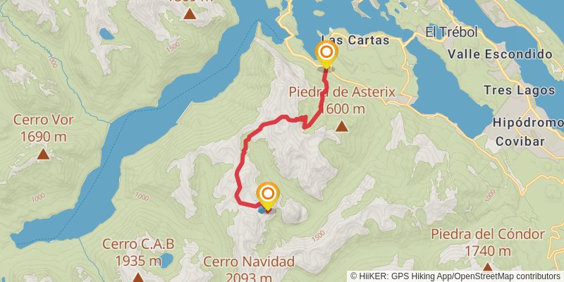 Bariloche Hut To Hut stage 3 Map