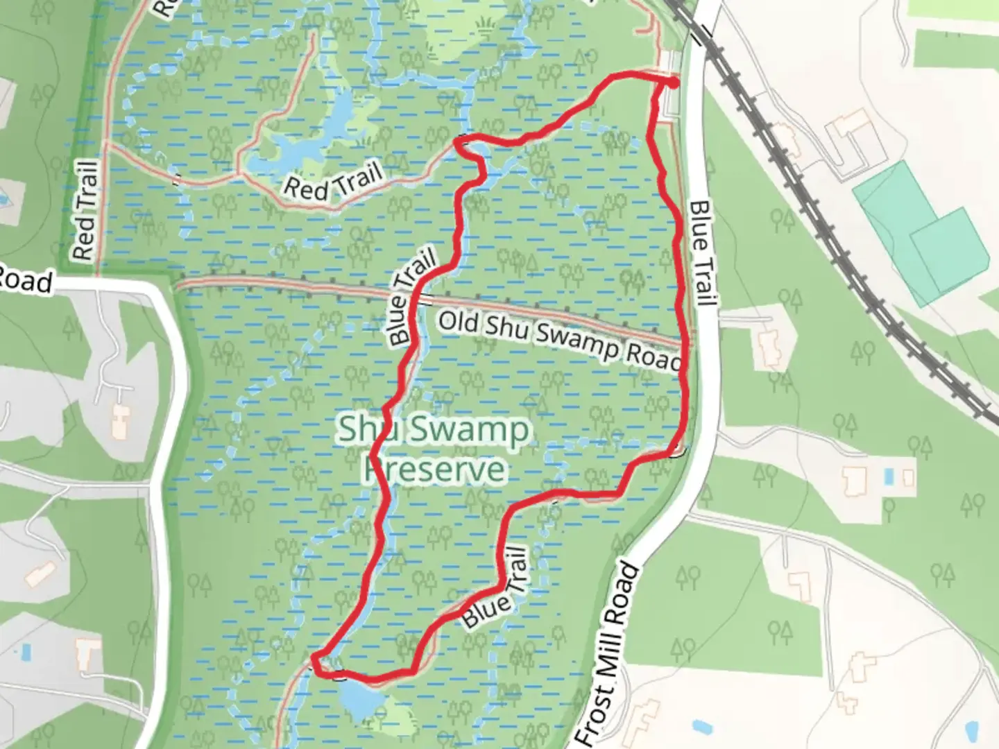 An image depicting the trail Giambruno Pond Loop Trail and its surrounding area.